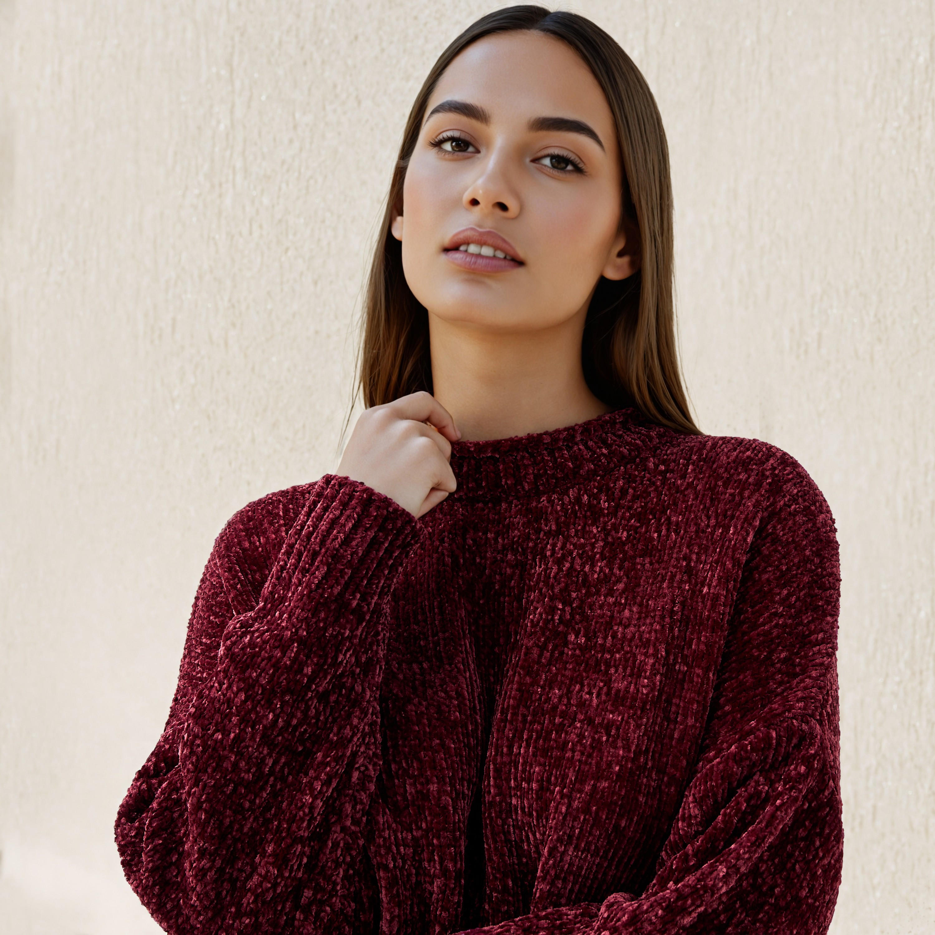 Textured Drop Shoulder Chanille Sweater-women-clothing-cardigansandjumpers-jumpers-image-4