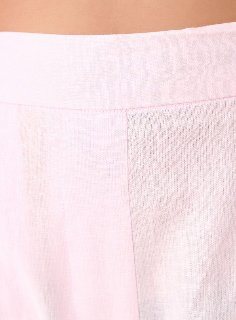 Pleated Linen Blend Wide Leg Flexi Waist Trousers-women-clothing-bottoms-trousers-image-5