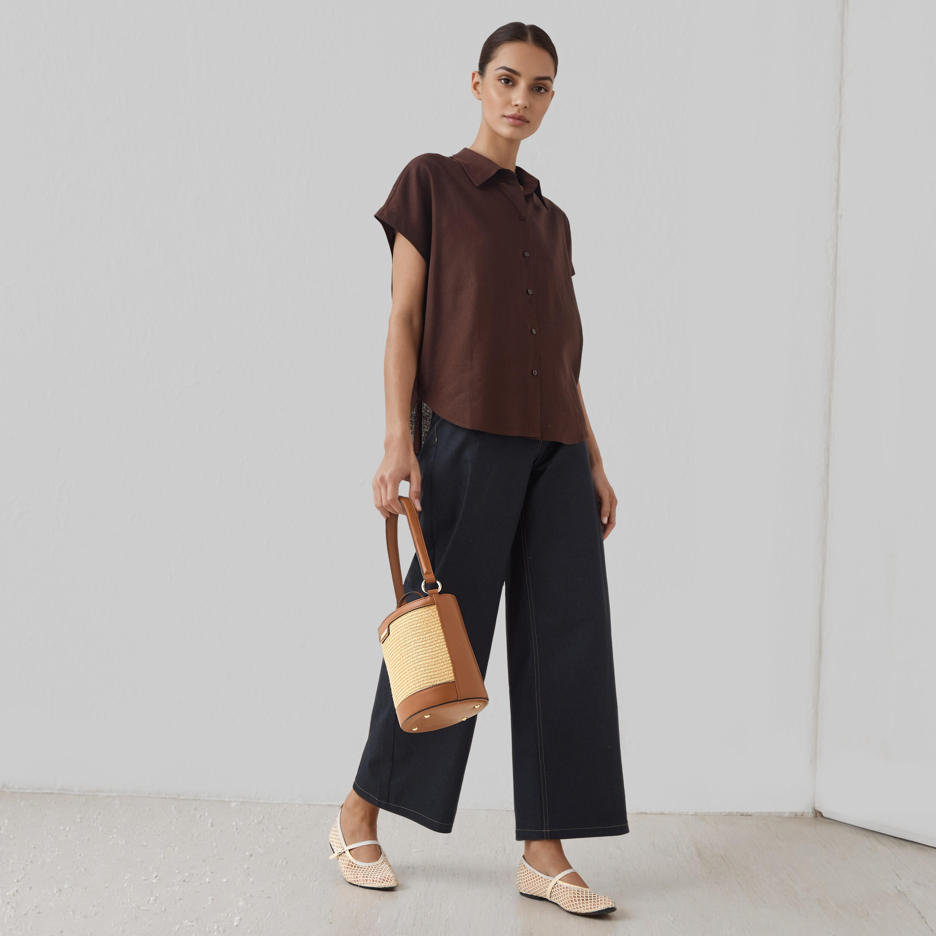 Regular Fit Linen Blend Shirt-women-clothing-shirtsandblouses-blouses-image-2