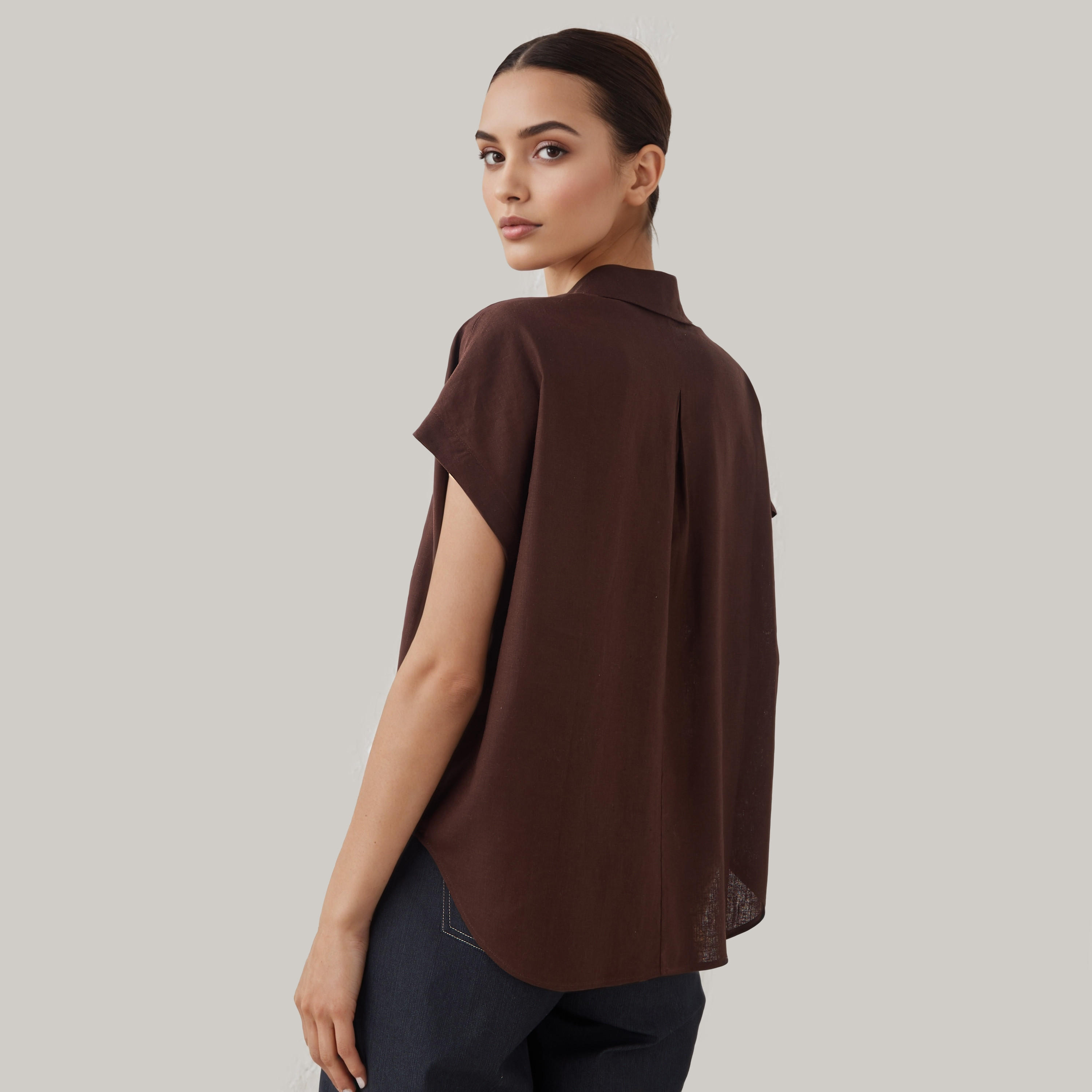 قميص من مزيج الكتان بقصّة عادية-women-clothing-shirtsandblouses-blouses-image-3