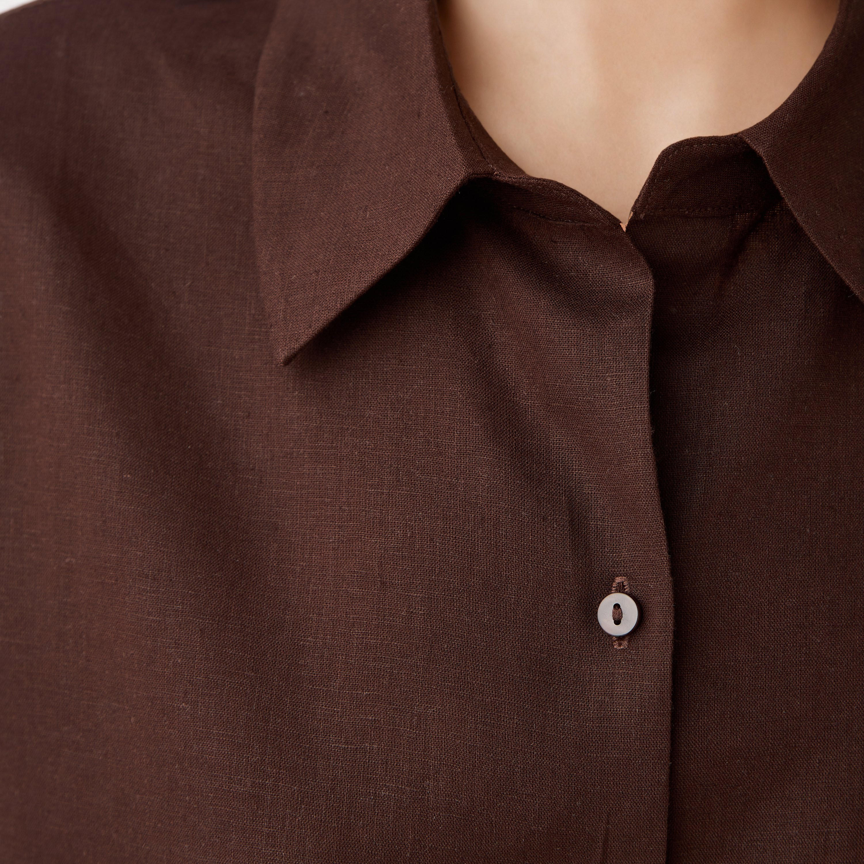 قميص من مزيج الكتان بقصّة عادية-women-clothing-shirtsandblouses-blouses-image-5