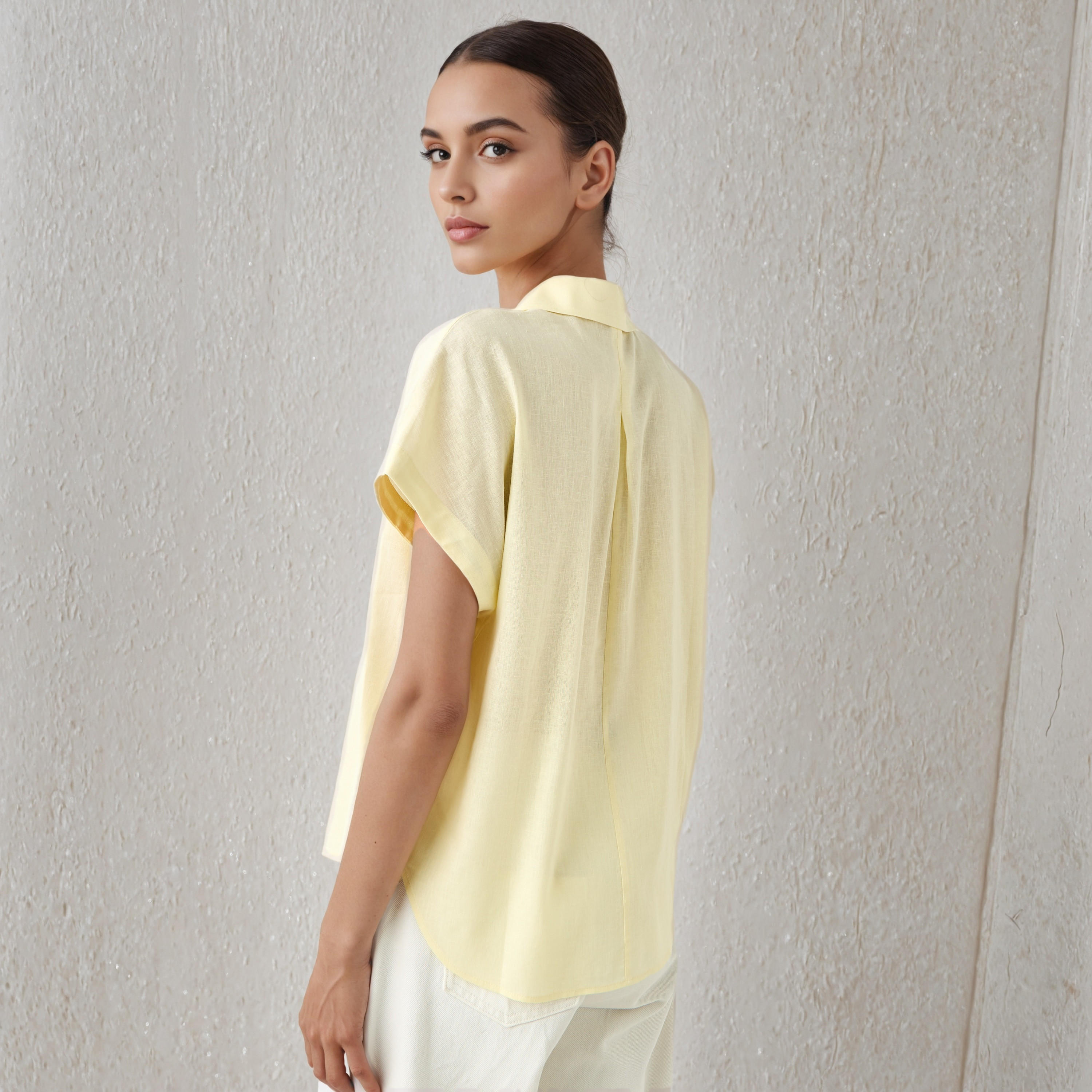 Regular Fit Linen Blend Shirt-women-clothing-shirtsandblouses-blouses-image-3