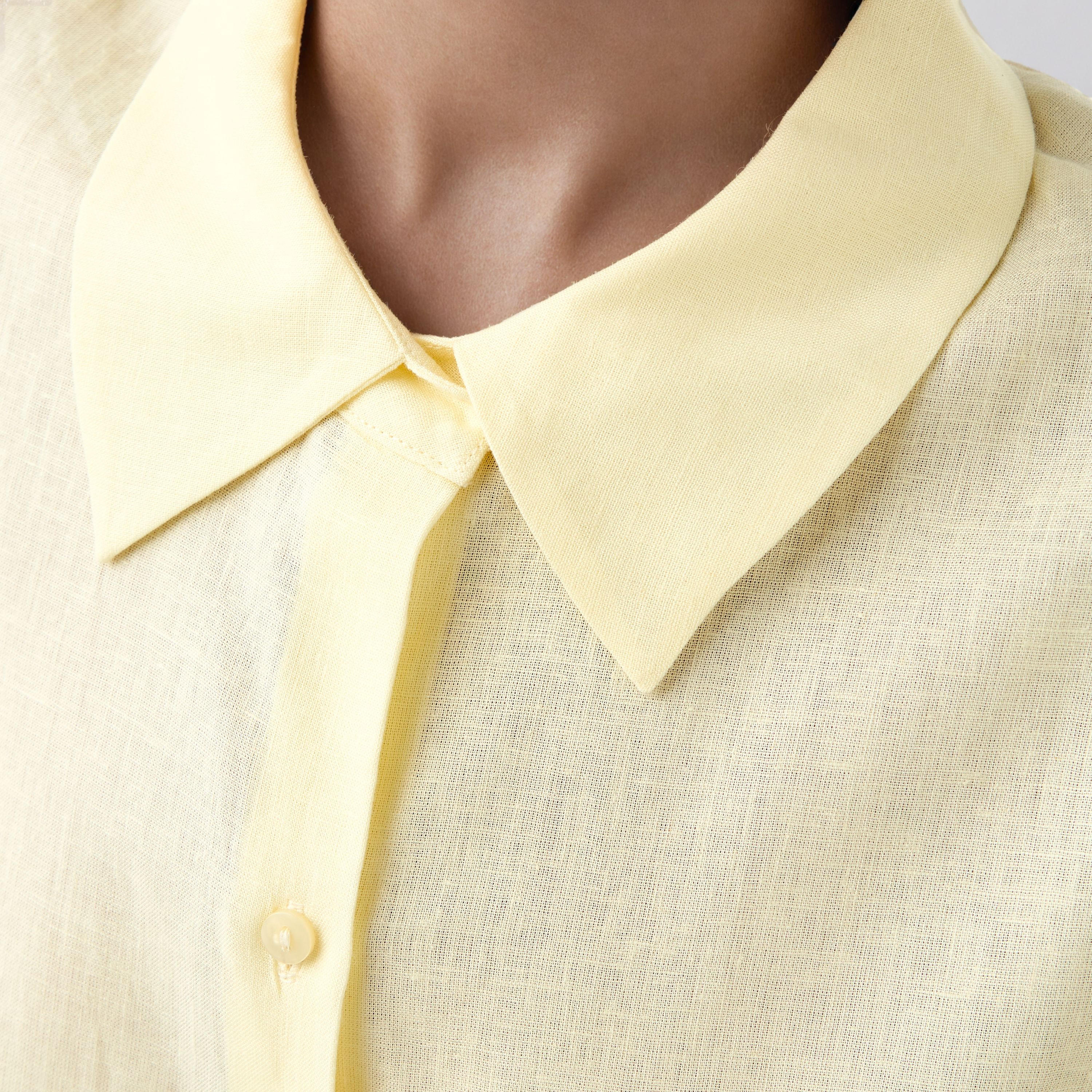 قميص من مزيج الكتان بقصّة عادية-women-clothing-shirtsandblouses-blouses-image-4
