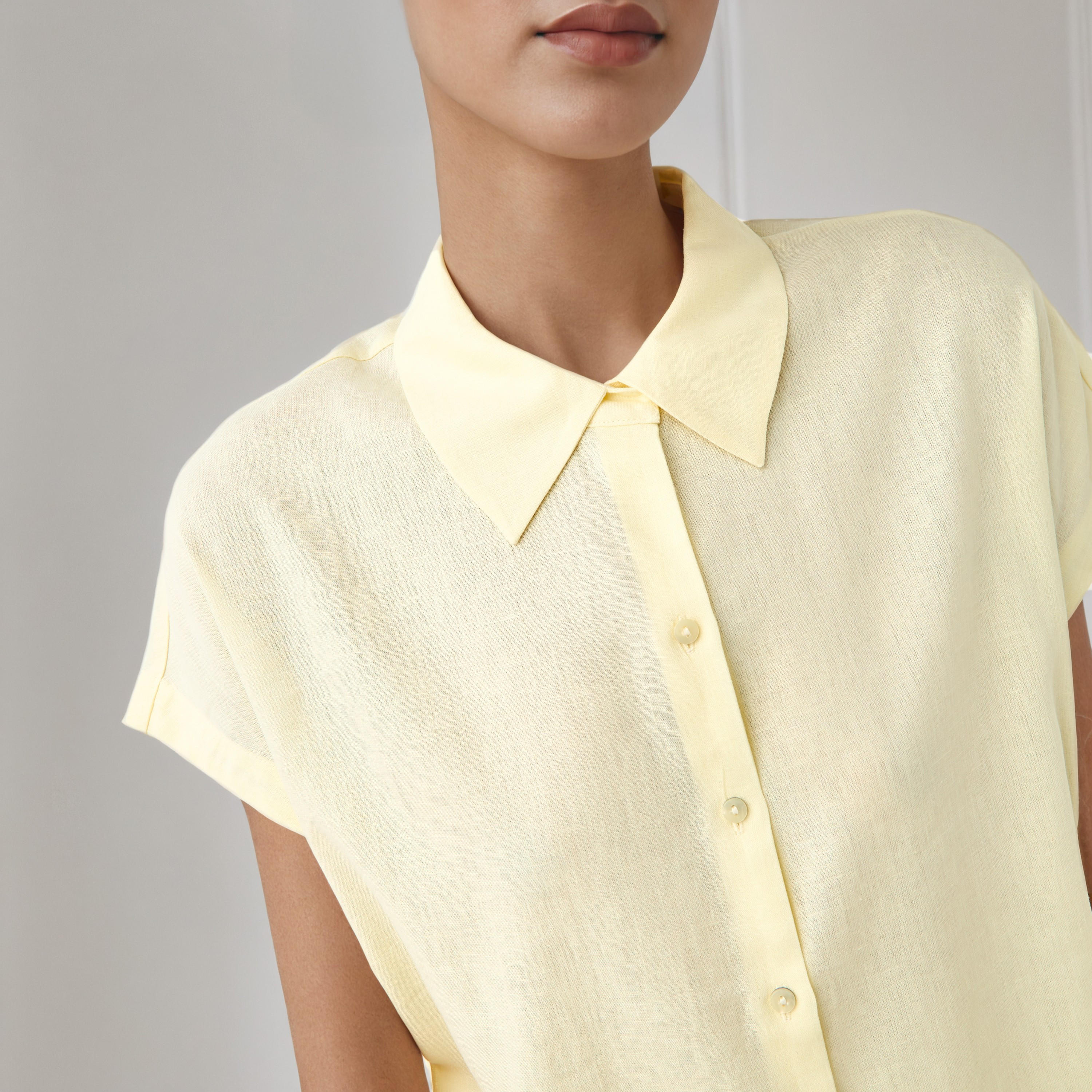 قميص من مزيج الكتان بقصّة عادية-women-clothing-shirtsandblouses-blouses-image-5