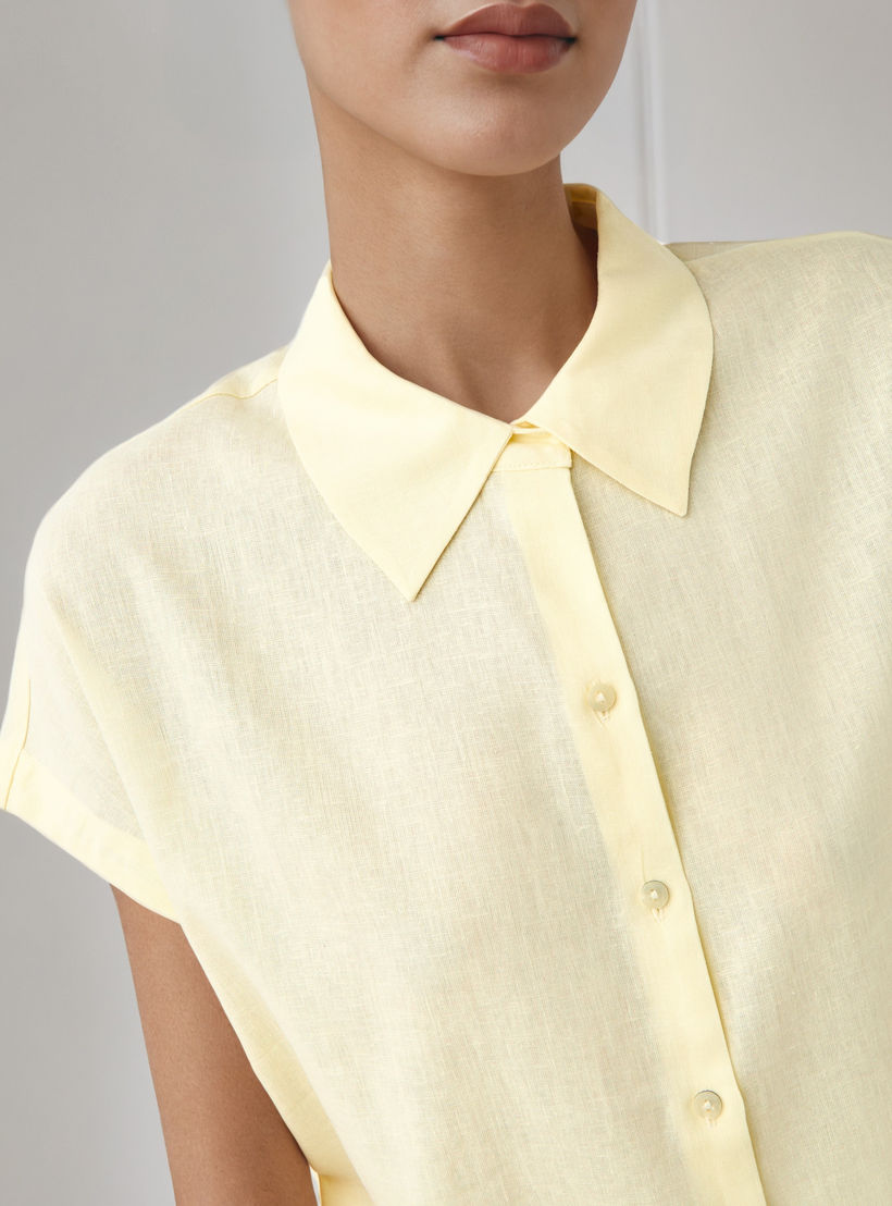 قميص من مزيج الكتان بقصّة عادية-women-clothing-shirtsandblouses-blouses-image-5