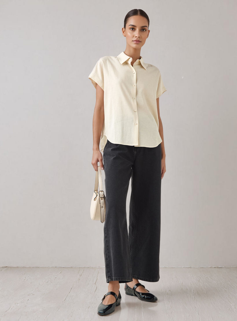 Regular Fit Linen Blend Shirt-women-clothing-shirtsandblouses-blouses-image-2