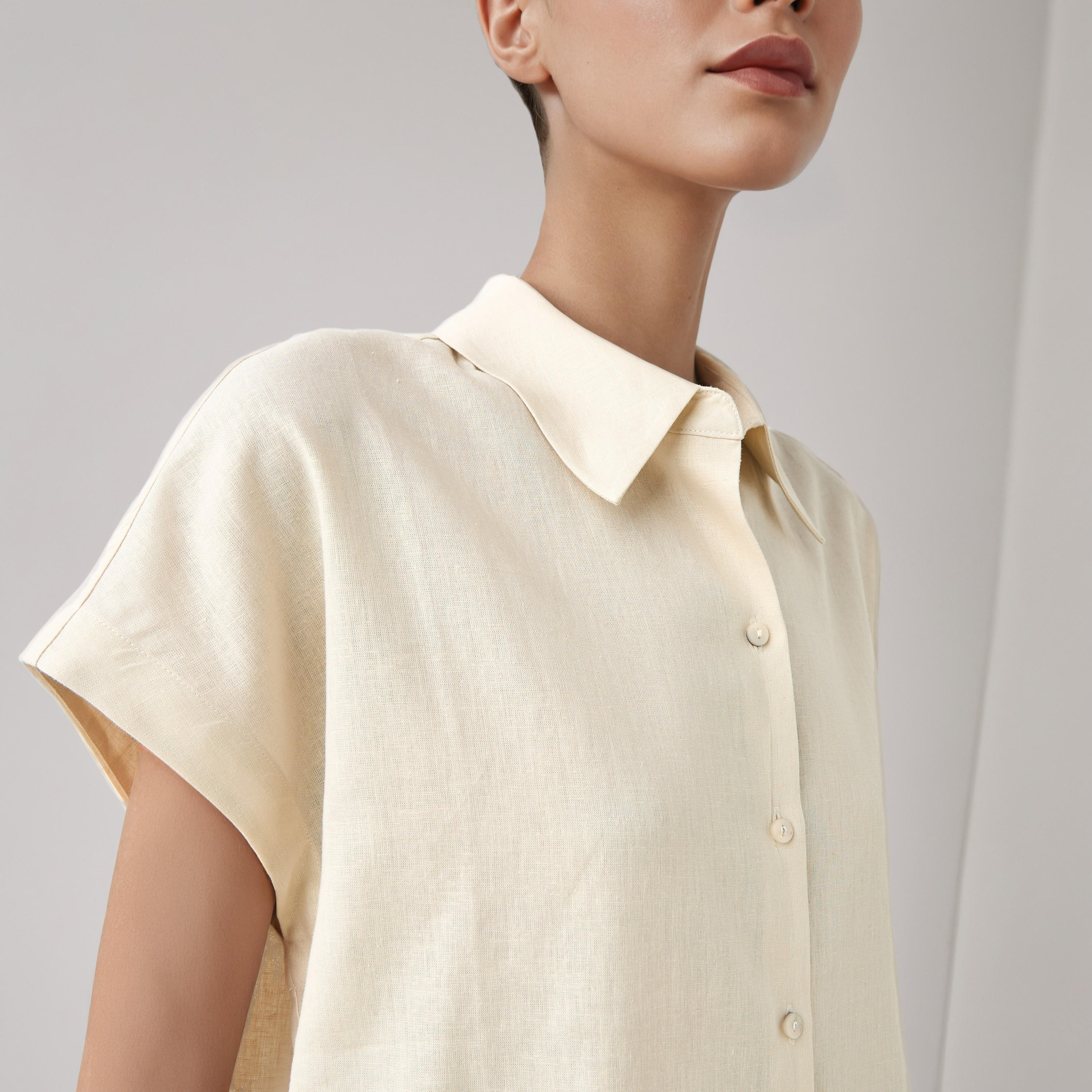 Regular Fit Linen Blend Shirt-women-clothing-shirtsandblouses-blouses-image-4