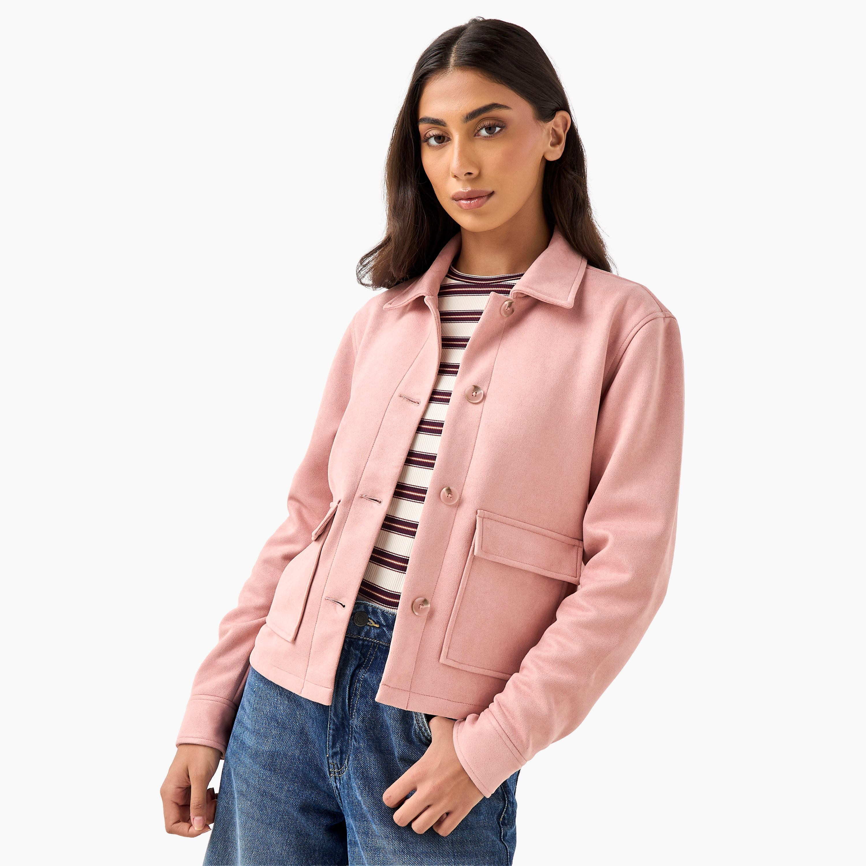 Regular Shacket with Pockets-women-winterwear-coatsandjackets-jackets-image-1