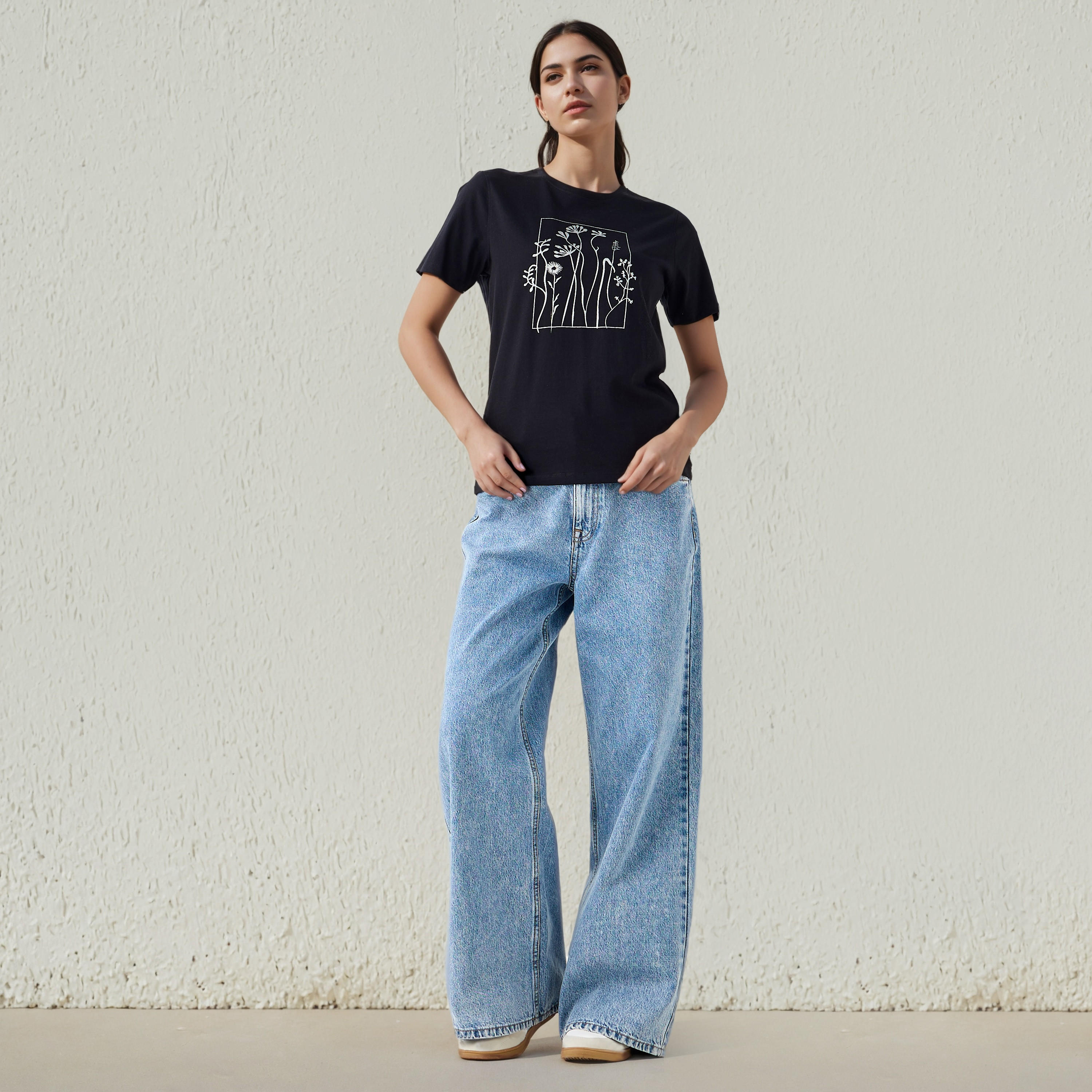 T-shirt with Floral Print Cotton-women-clothing-tshirts-image-2
