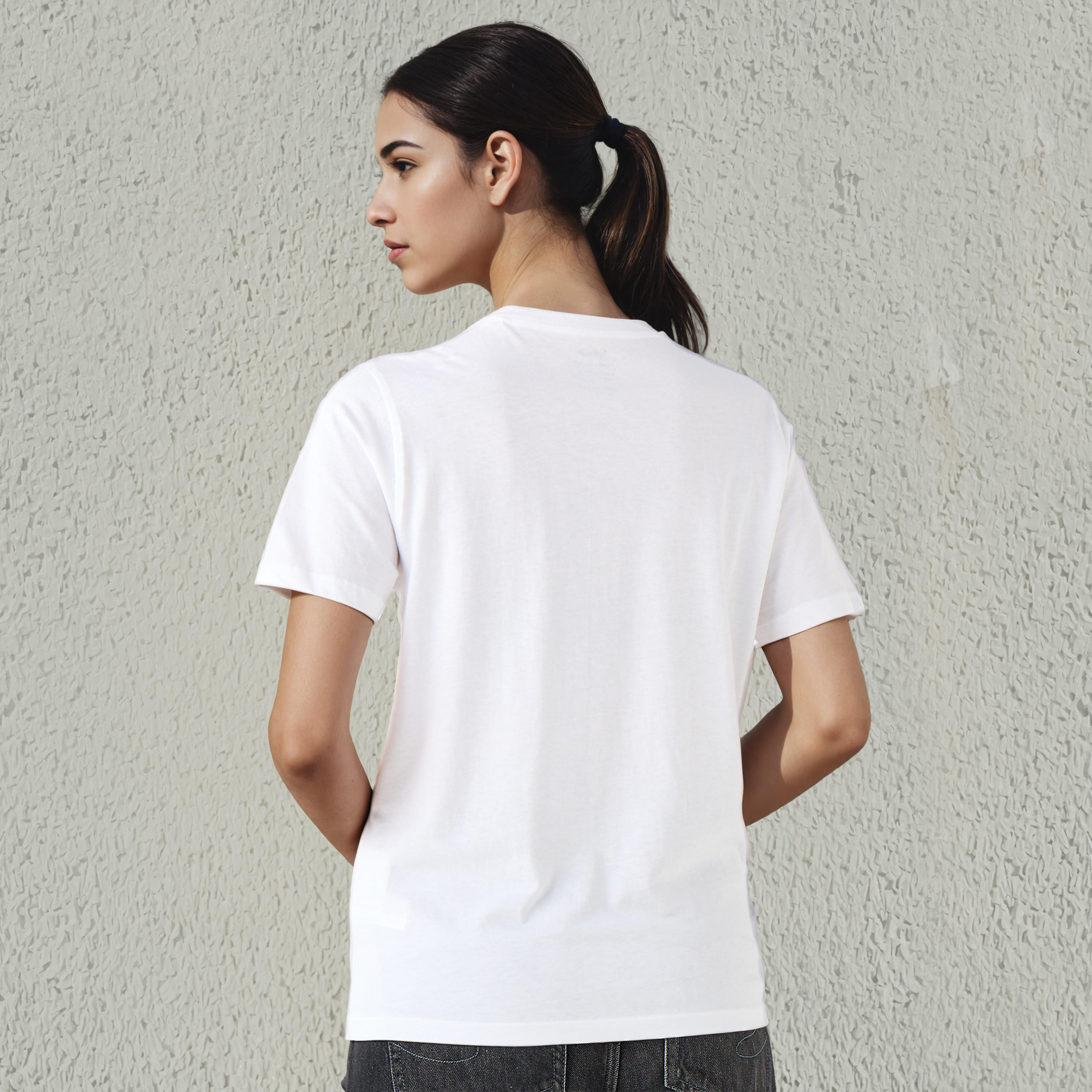 Regular Fit T-shirt with Slogan Print Cotton-women-clothing-tshirts-image-3