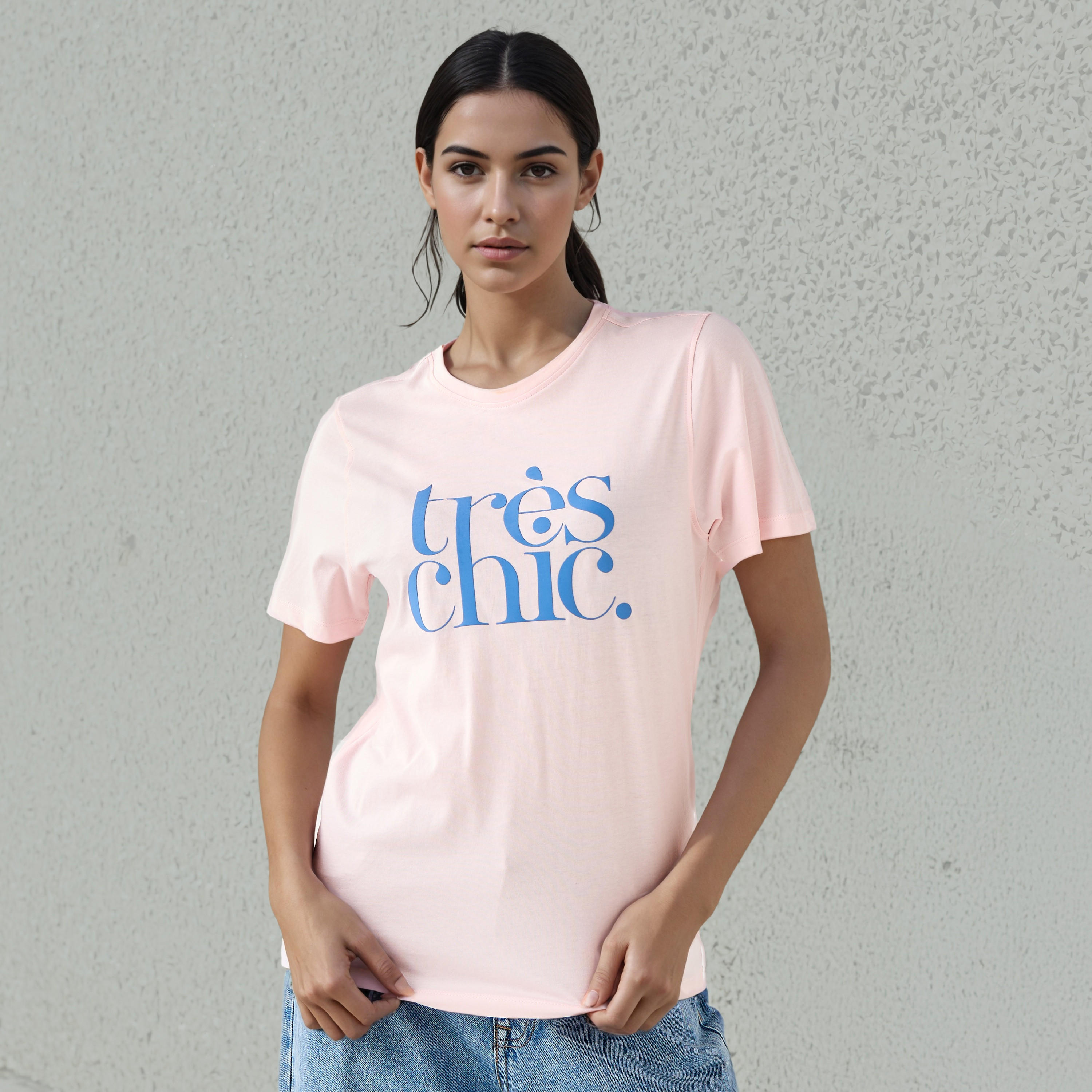 Regular Fit T-shirt with Slogan Print Cotton-women-clothing-tshirts-image-1