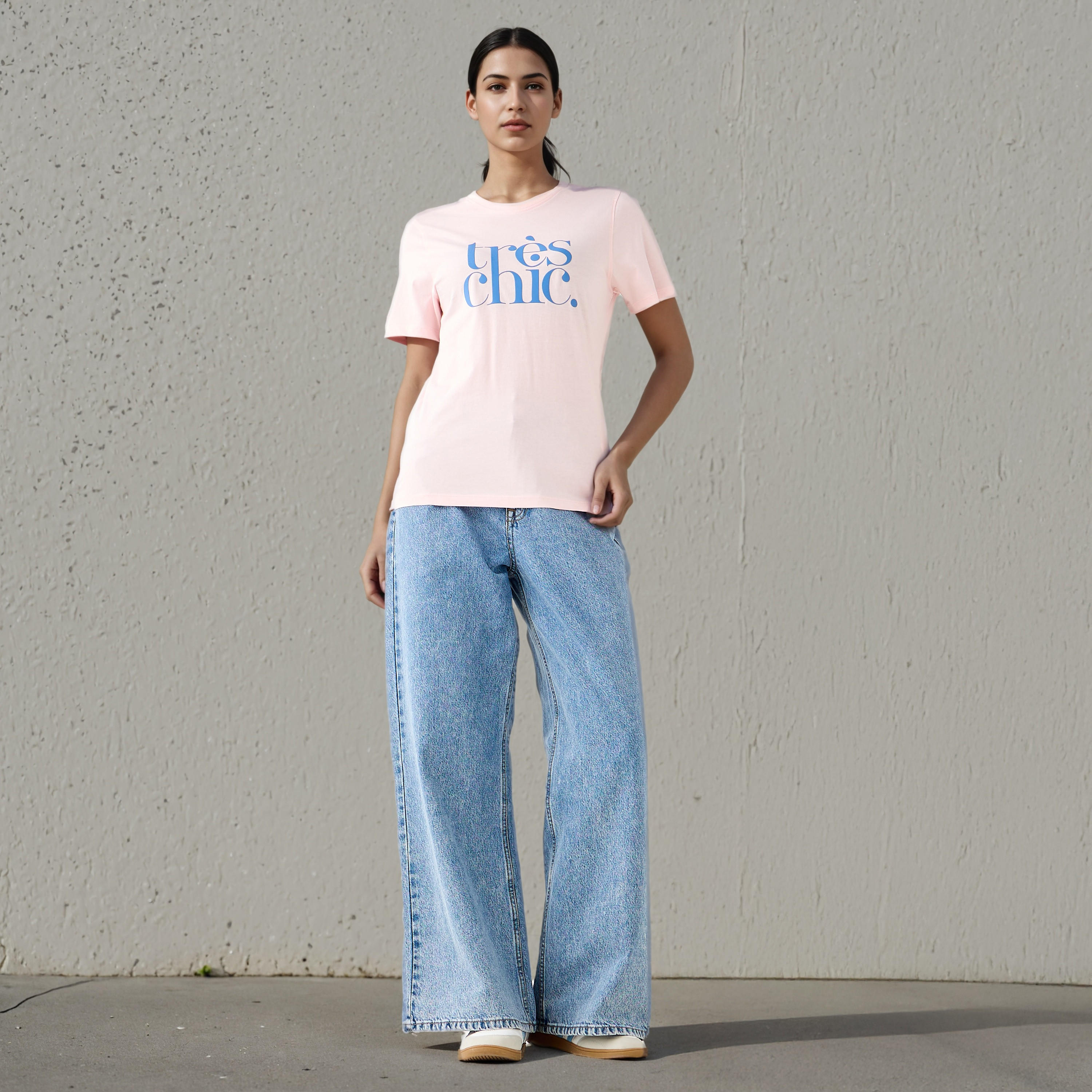Regular Fit T-shirt with Slogan Print Cotton-women-clothing-tshirts-image-2
