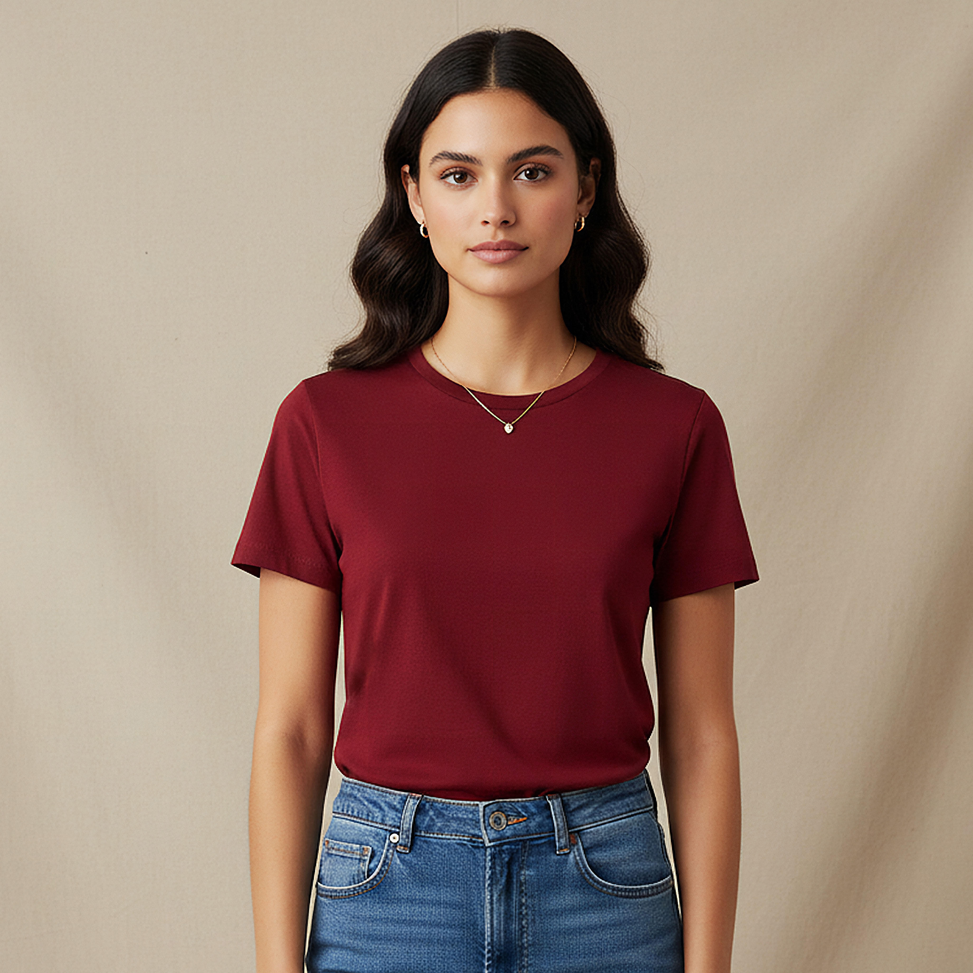 Slim Fit T-shirt with Crew Neck-women-clothing-tshirts-image-1