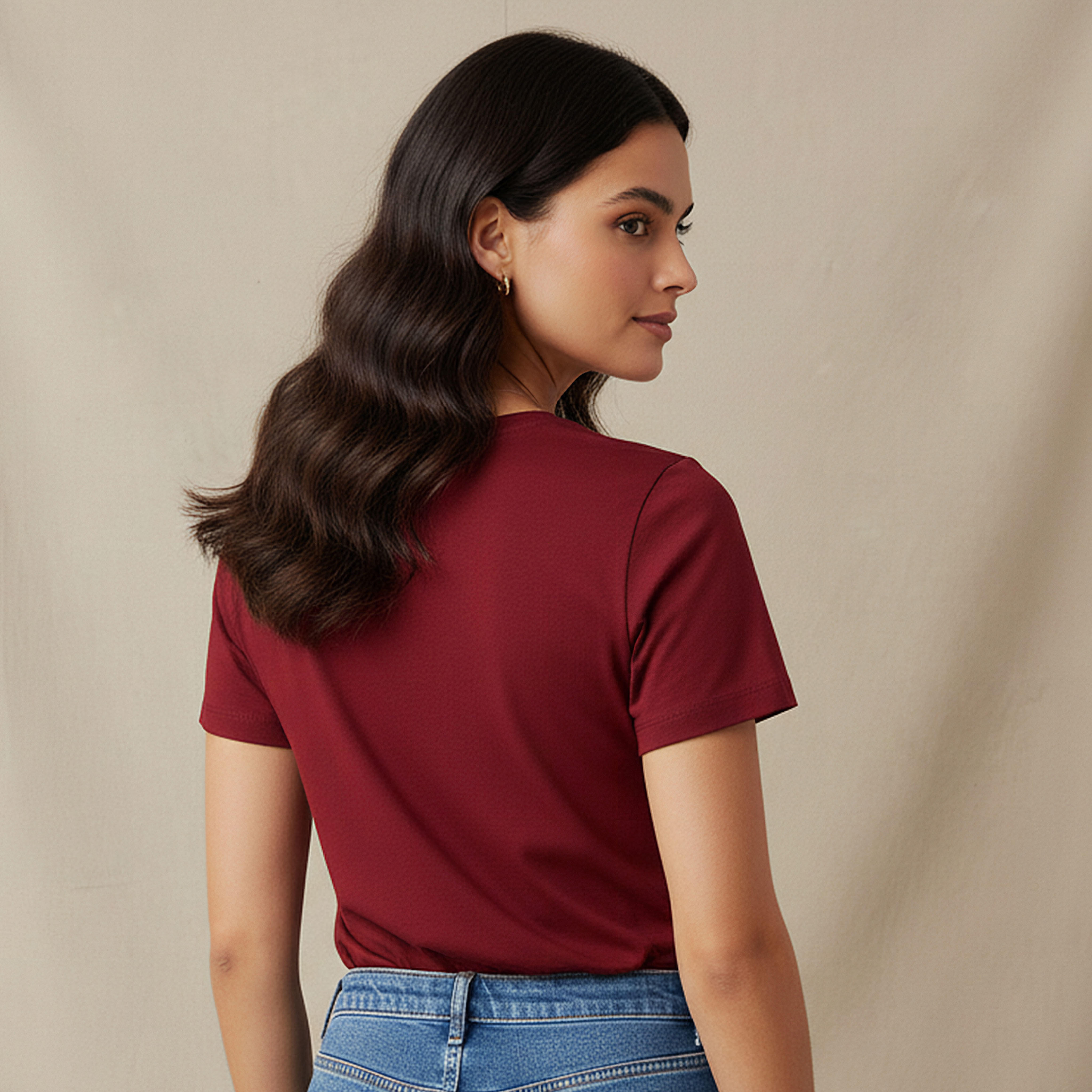 Slim Fit T-shirt with Crew Neck-women-clothing-tshirts-image-3