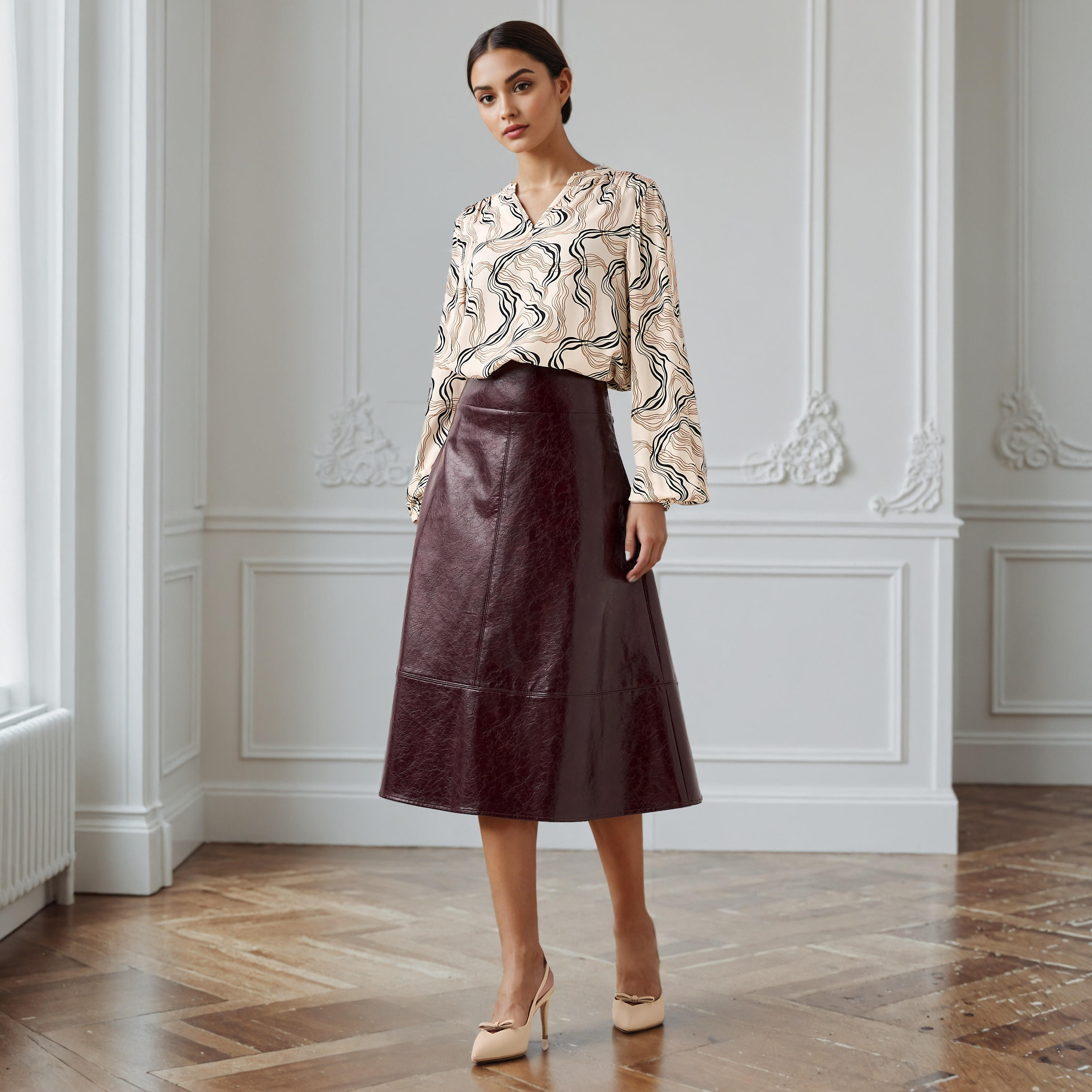 Regular Fit Viscose Top with All-Over Print-women-clothing-shirtsandblouses-blouses-image-2