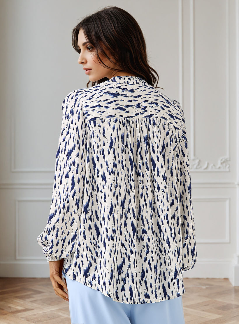 Regular Fit Viscose Top with All-Over Print-women-clothing-shirtsandblouses-blouses-image-3
