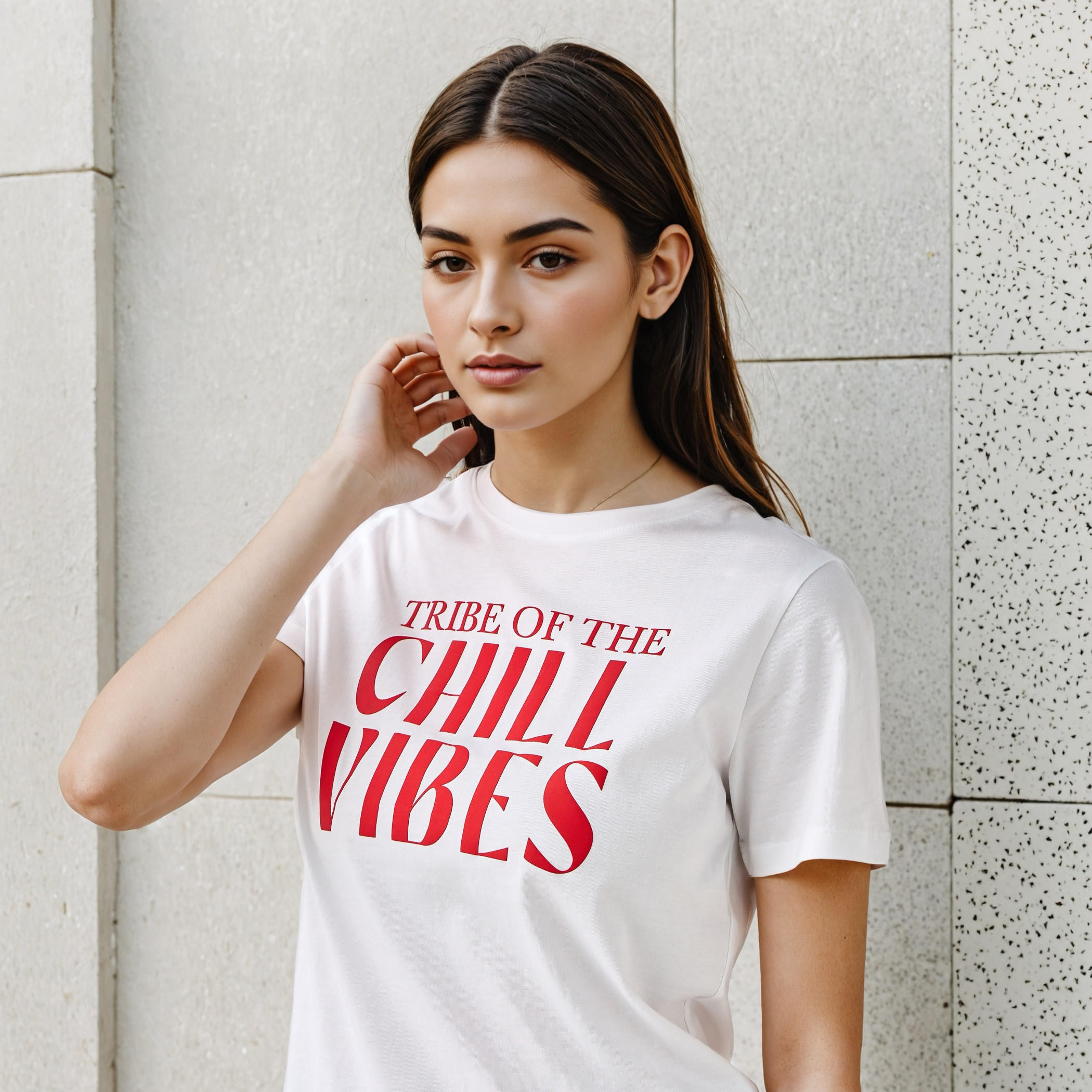 تيشيرت بياقة ضيقة وطبعات شعار-women-clothing-tshirts-image-2