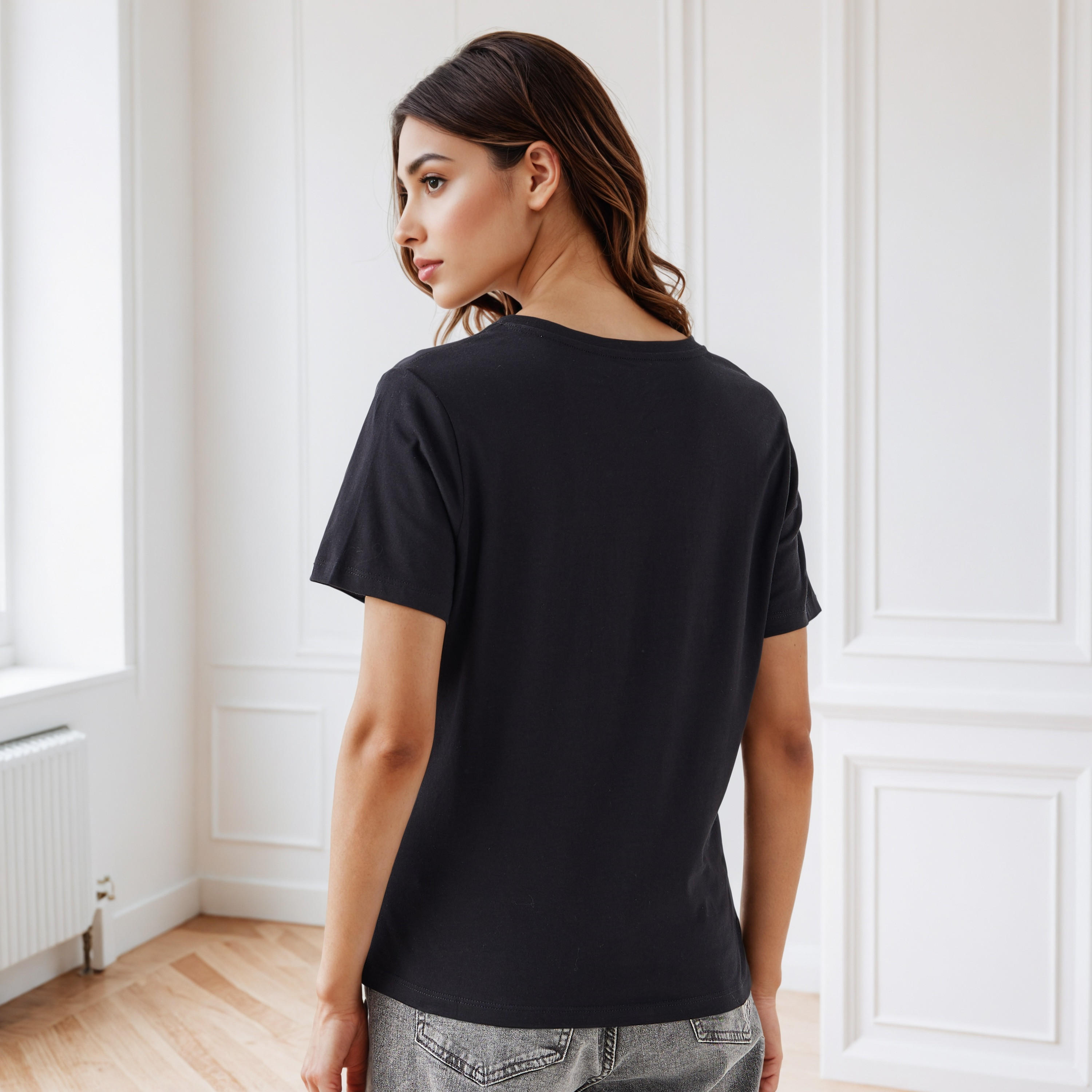 Typographic Print Crew Neck T-shirt-women-clothing-tshirts-image-3
