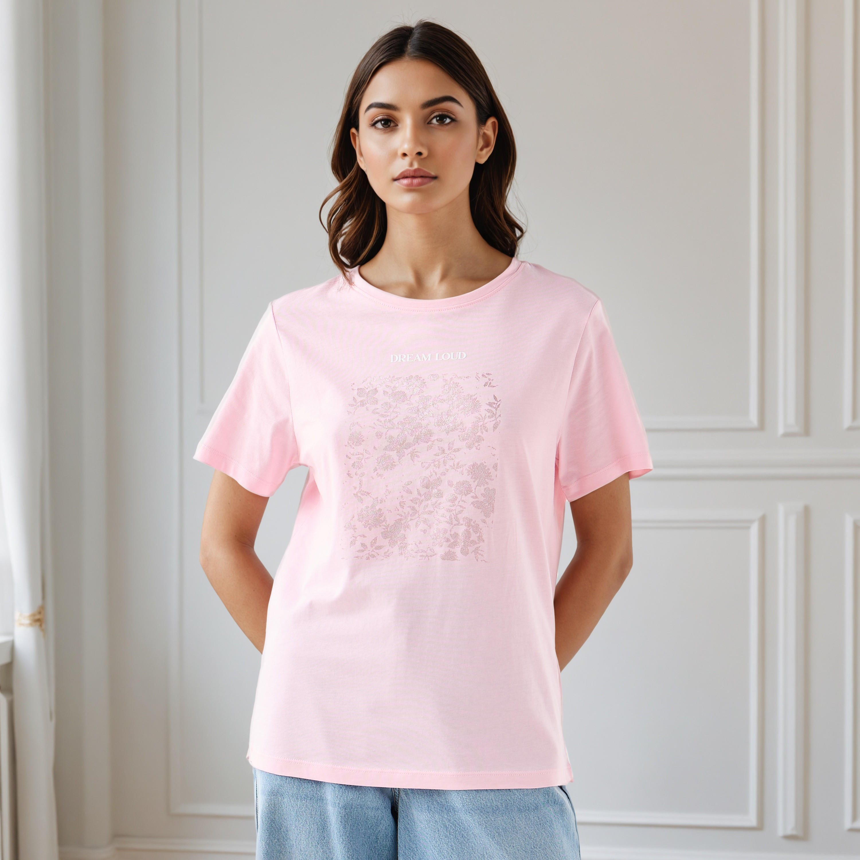 Graphic Print Crew Neck T-shirt-women-clothing-tshirts-image-1
