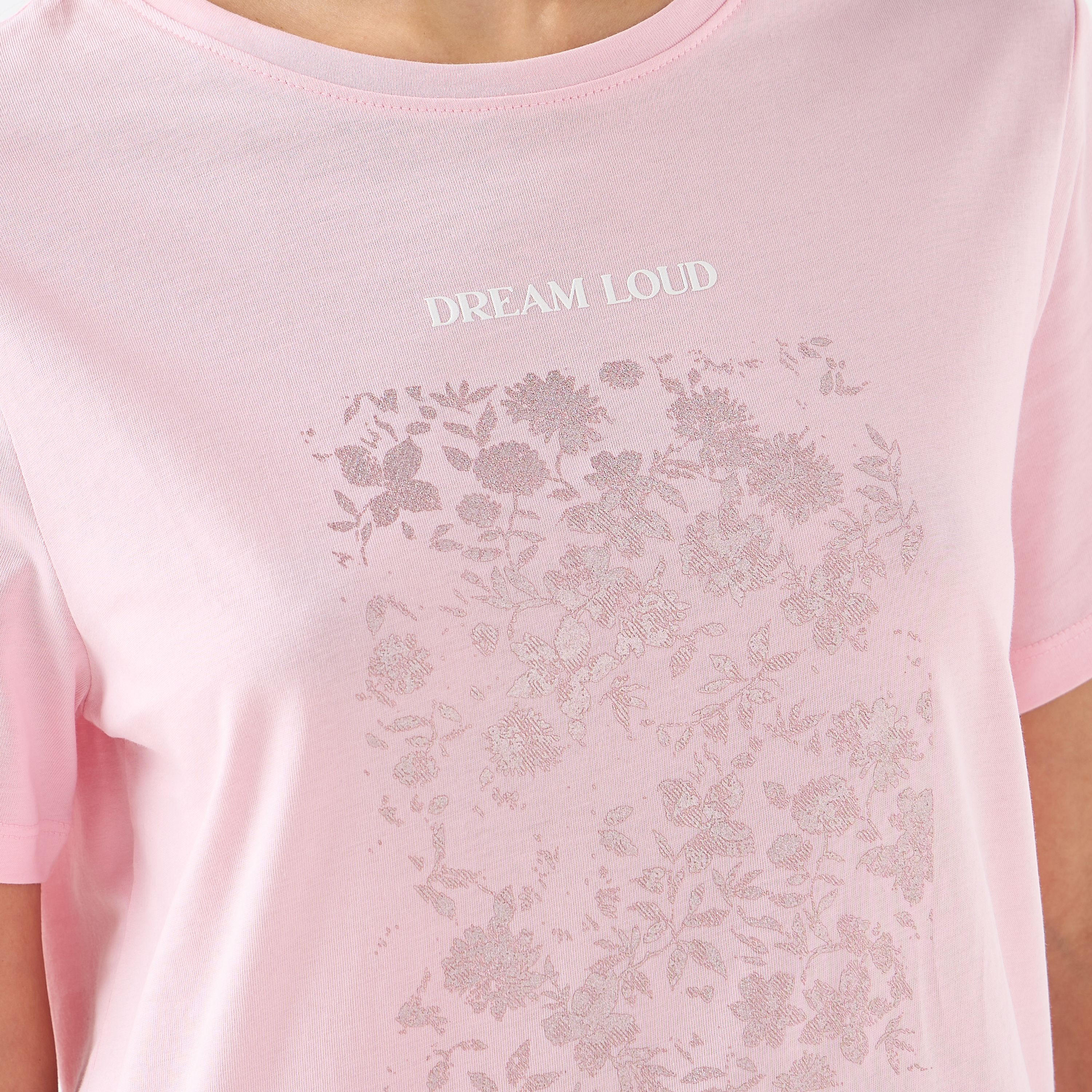 Graphic Print Crew Neck T-shirt-women-clothing-tshirts-image-5