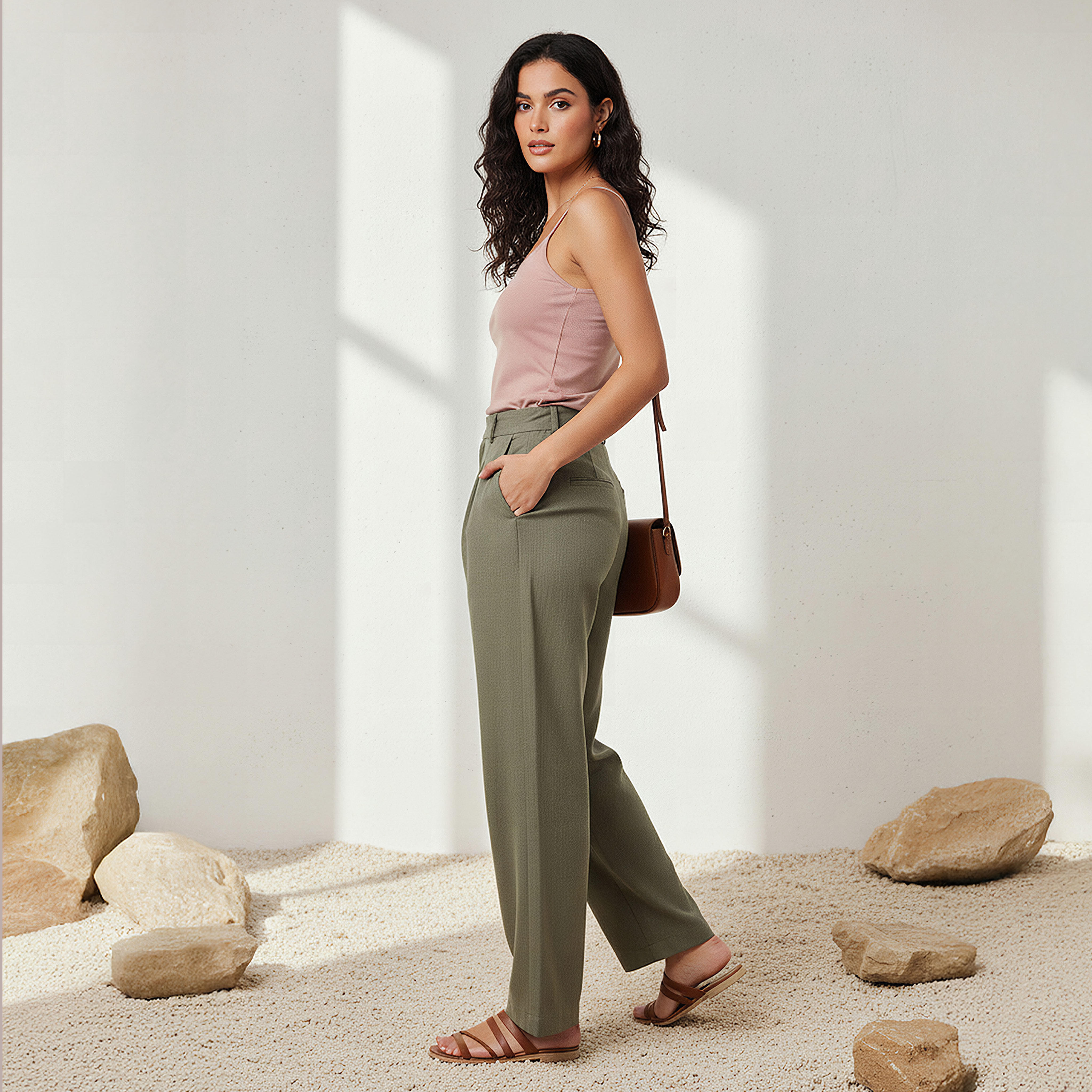 Slim Fit Camisole with Spaghetti Straps Cotton Blend-women-clothing-tshirts-image-2