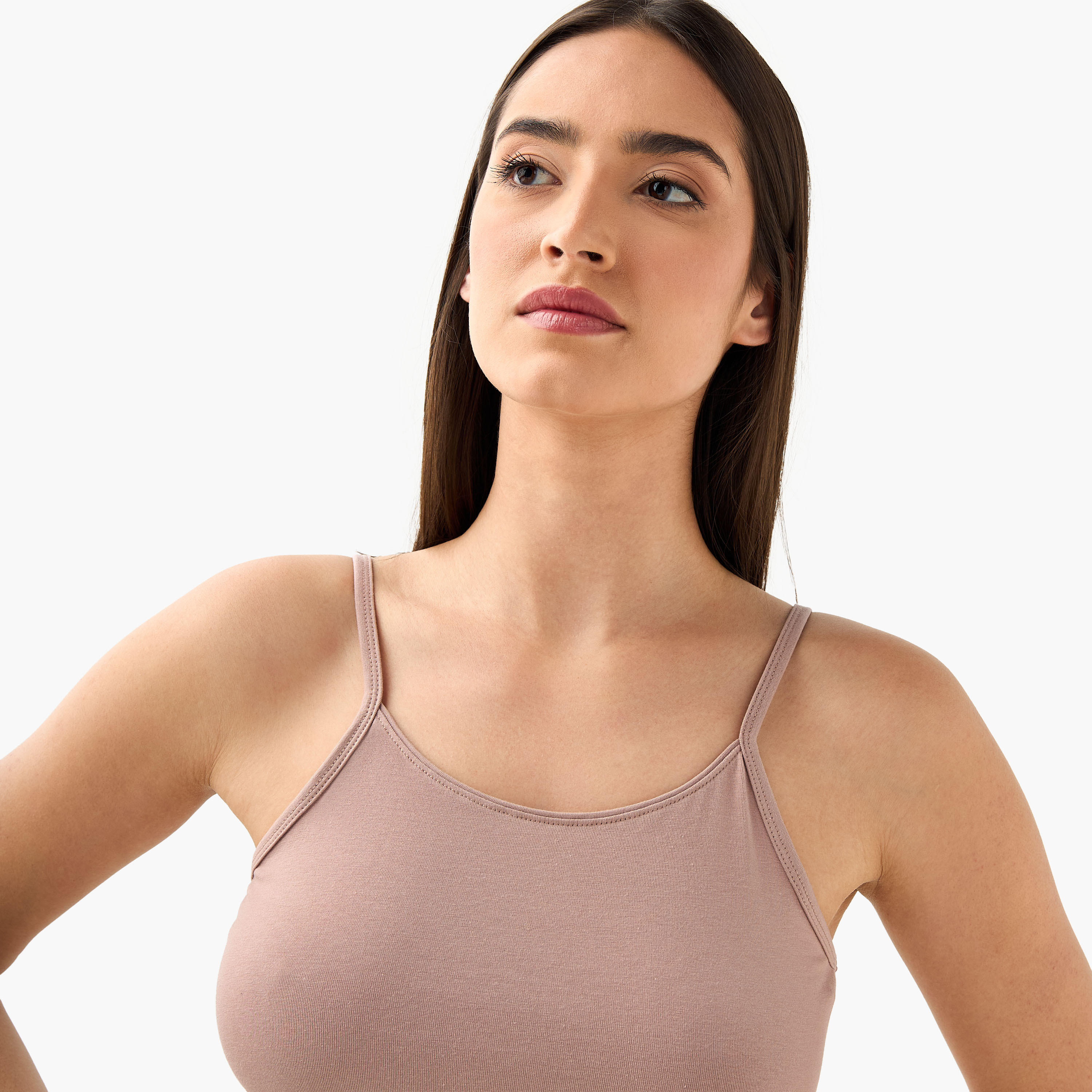 Slim Fit Camisole with Spaghetti Straps Cotton Blend-women-clothing-tshirts-image-7