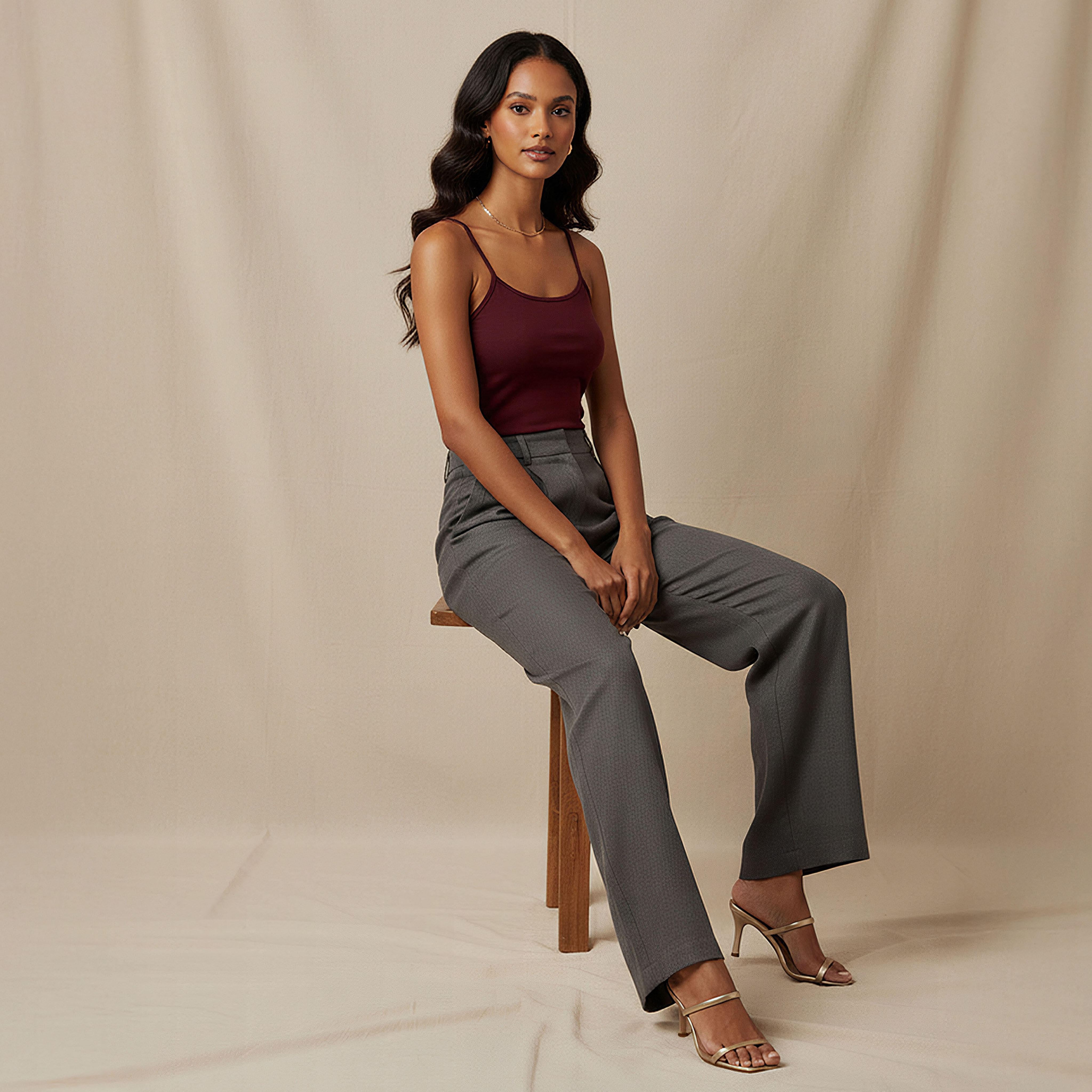 Slim Fit Camisole with Spaghetti Straps Cotton Blend-women-clothing-tshirts-image-5