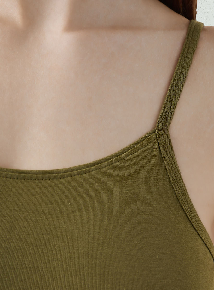 Slim Fit Camisole with Spaghetti Straps Cotton Blend-women-clothing-tshirts-image-4