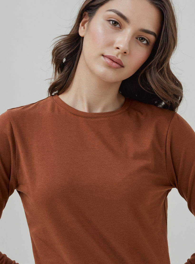 تيشيرت بقصة سليم-women-clothing-tshirts-image-4