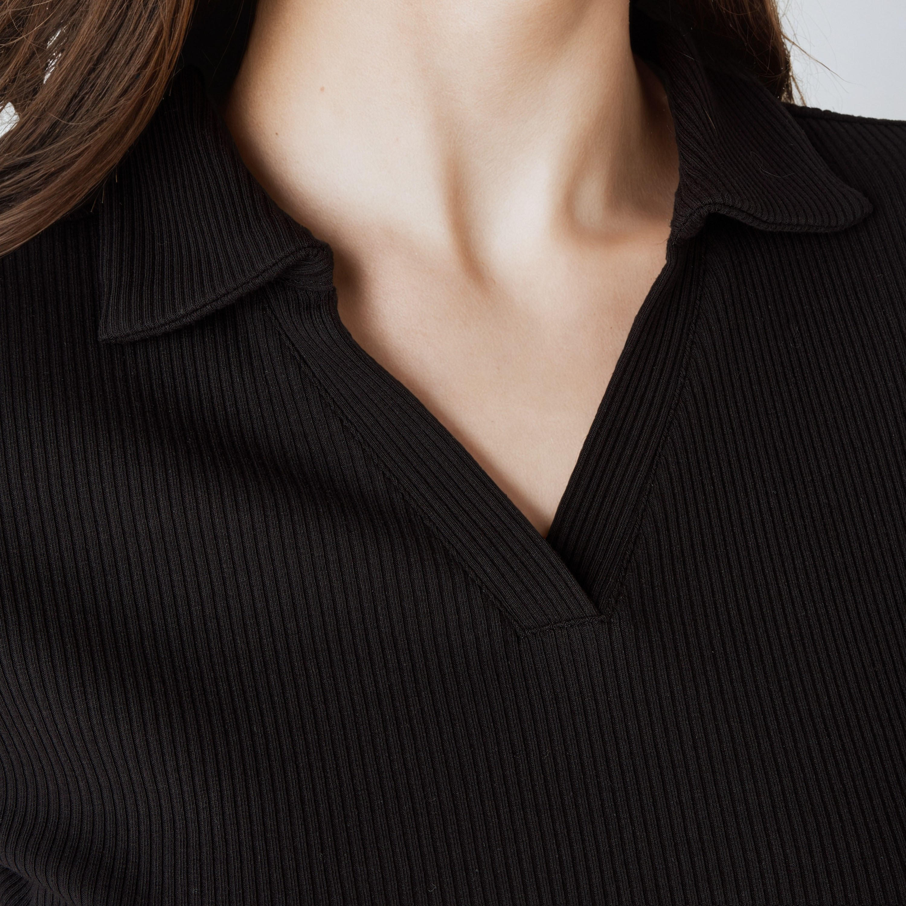تيشيرت بولو مضلع بياقة-women-clothing-tshirts-image-3