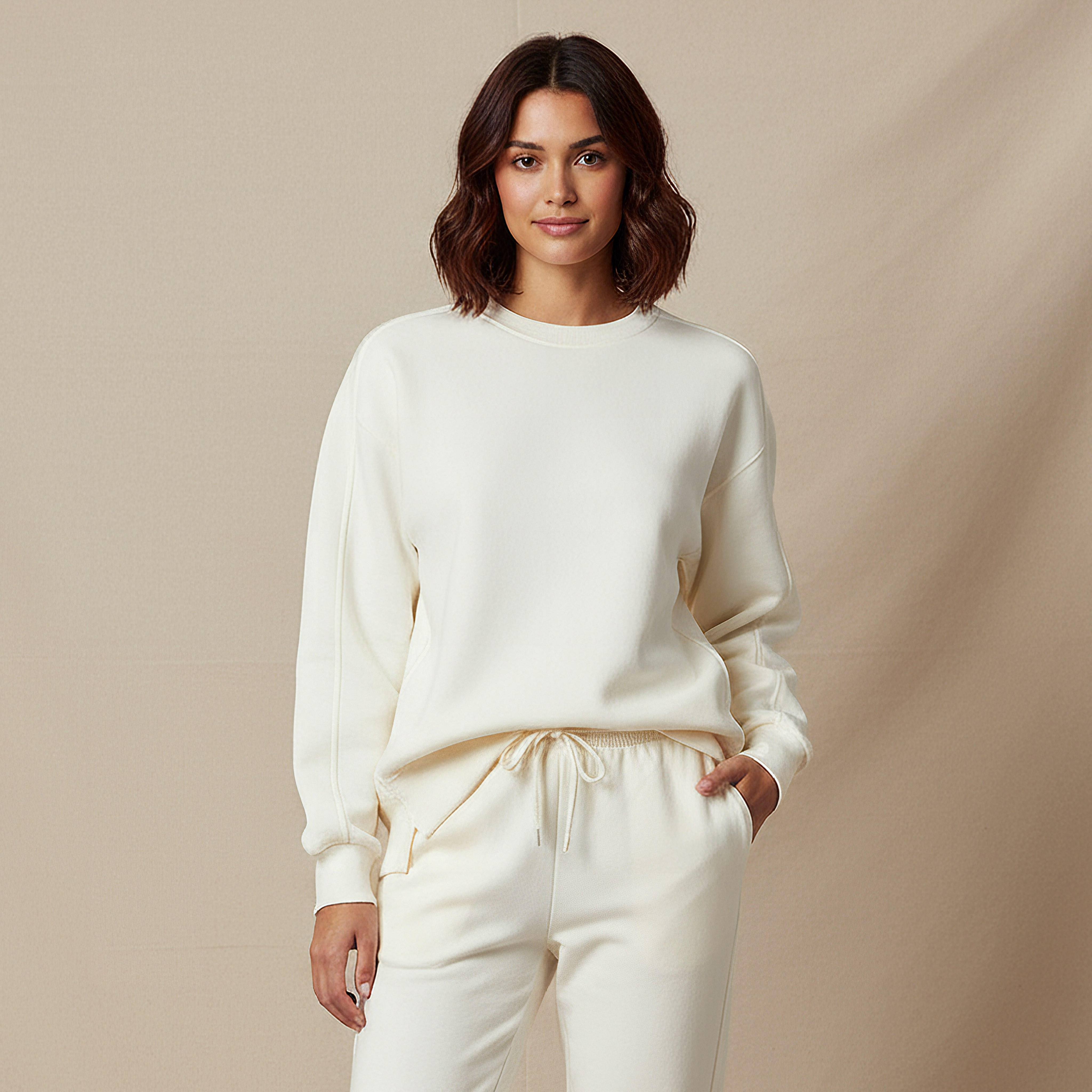 Relaxed Fit Sweatshirt with Cut and Sew-women-winterwear-hoodiesandsweatshirts-sweatshirts-image-1