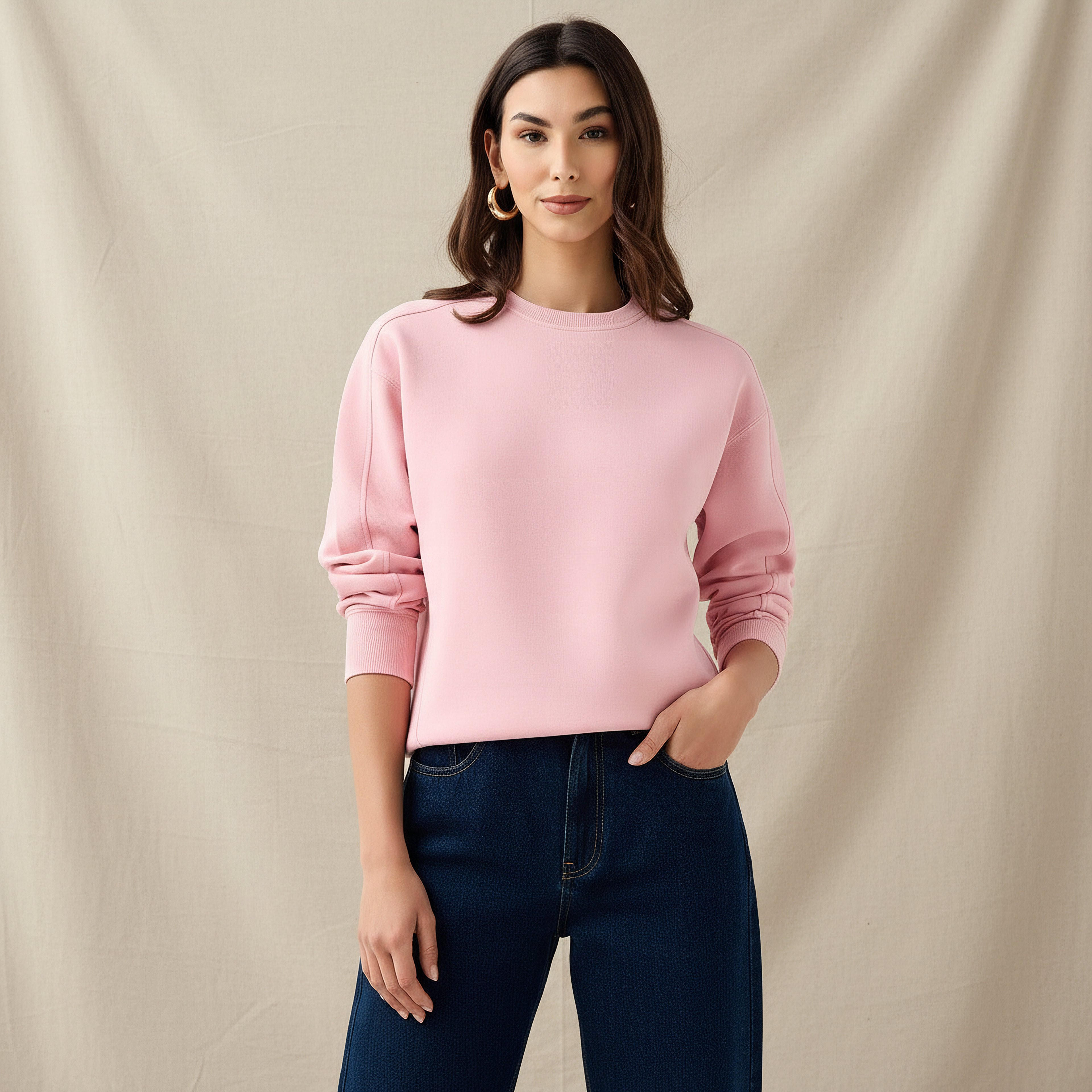 سويت شيرت بقصّة مريحة-women-winterwear-hoodiesandsweatshirts-sweatshirts-image-1