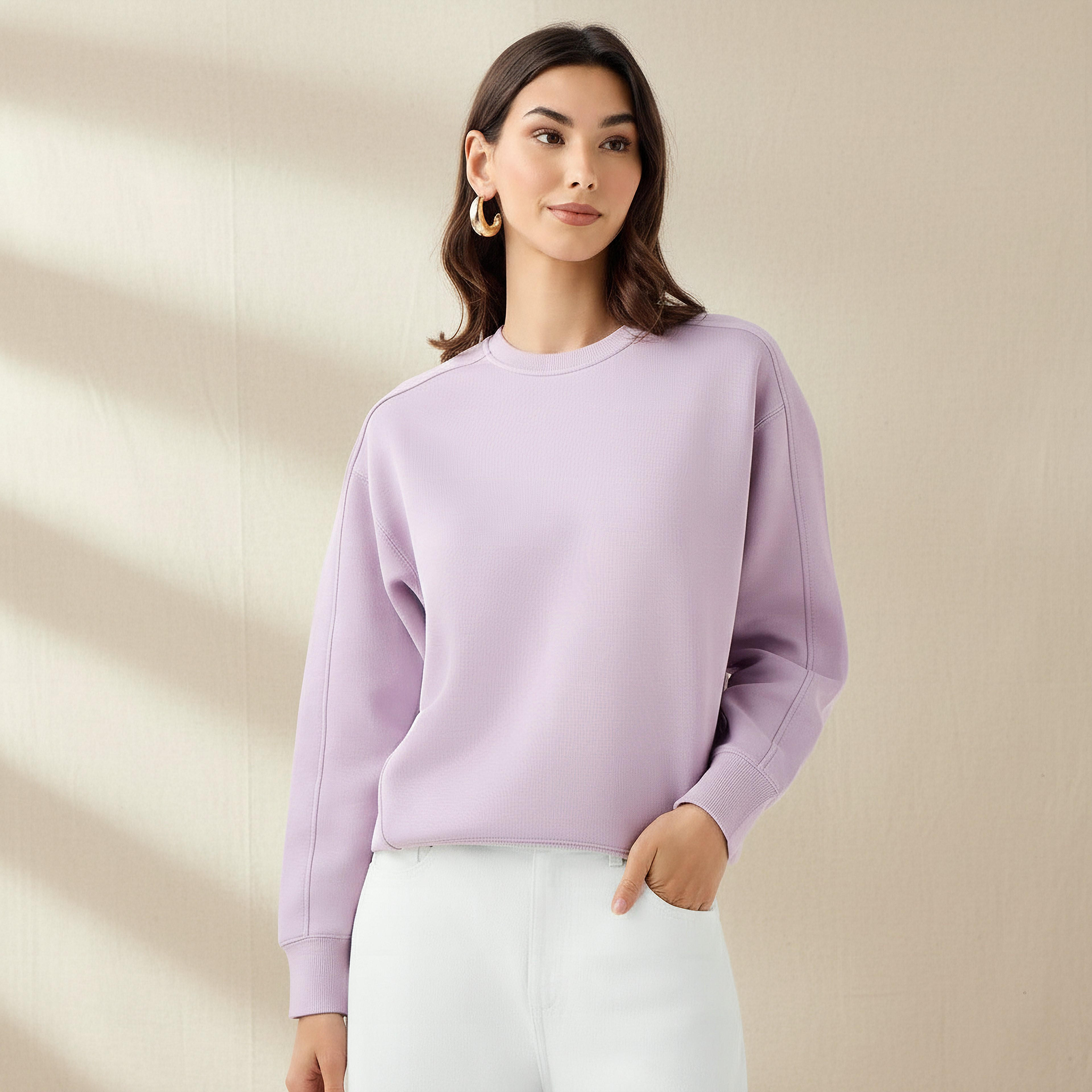 سويت شيرت بقصّة مريحة-women-winterwear-hoodiesandsweatshirts-sweatshirts-image-1