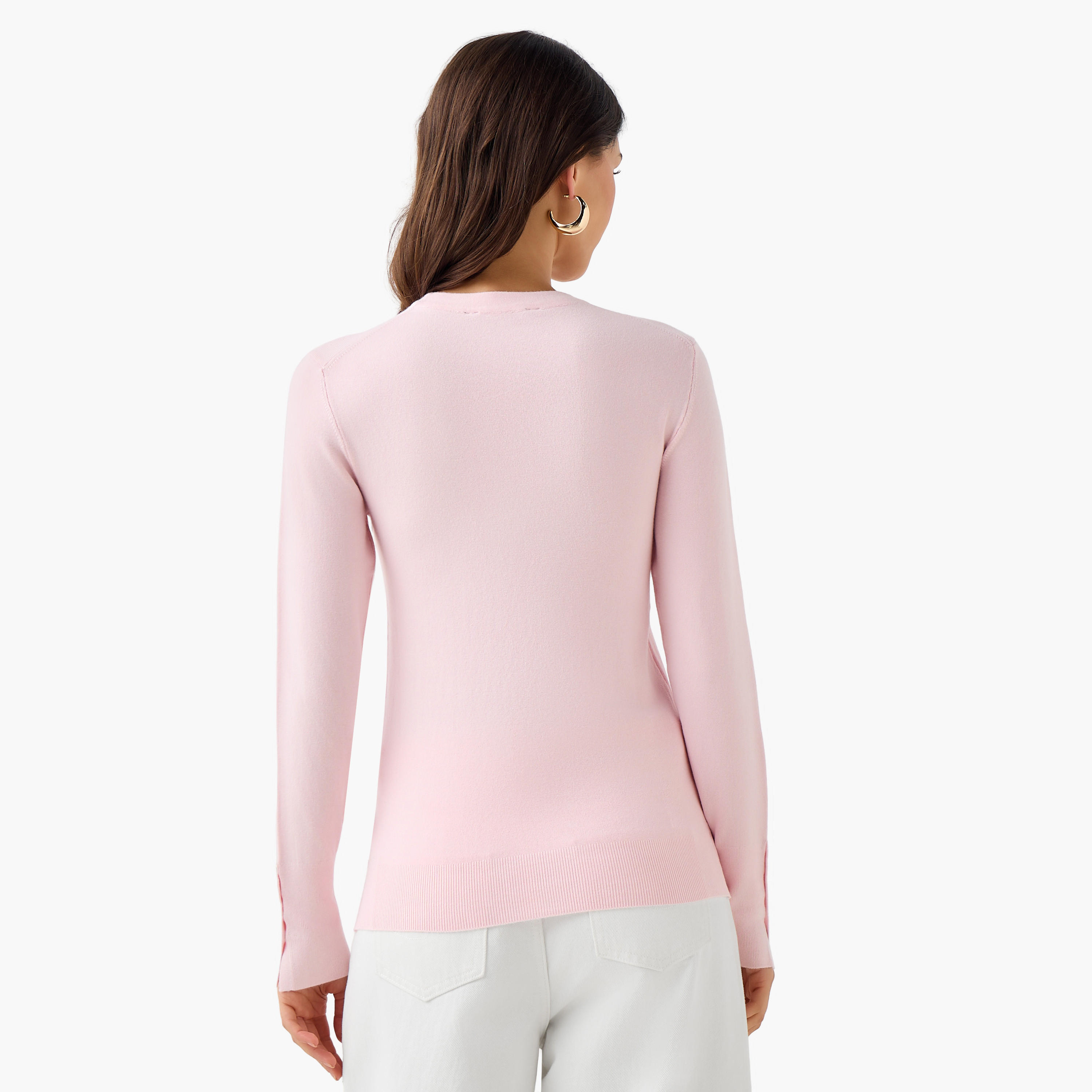 كنزة بياقة ضيقة وقصة عادية-women-clothing-cardigansandjumpers-jumpers-image-3