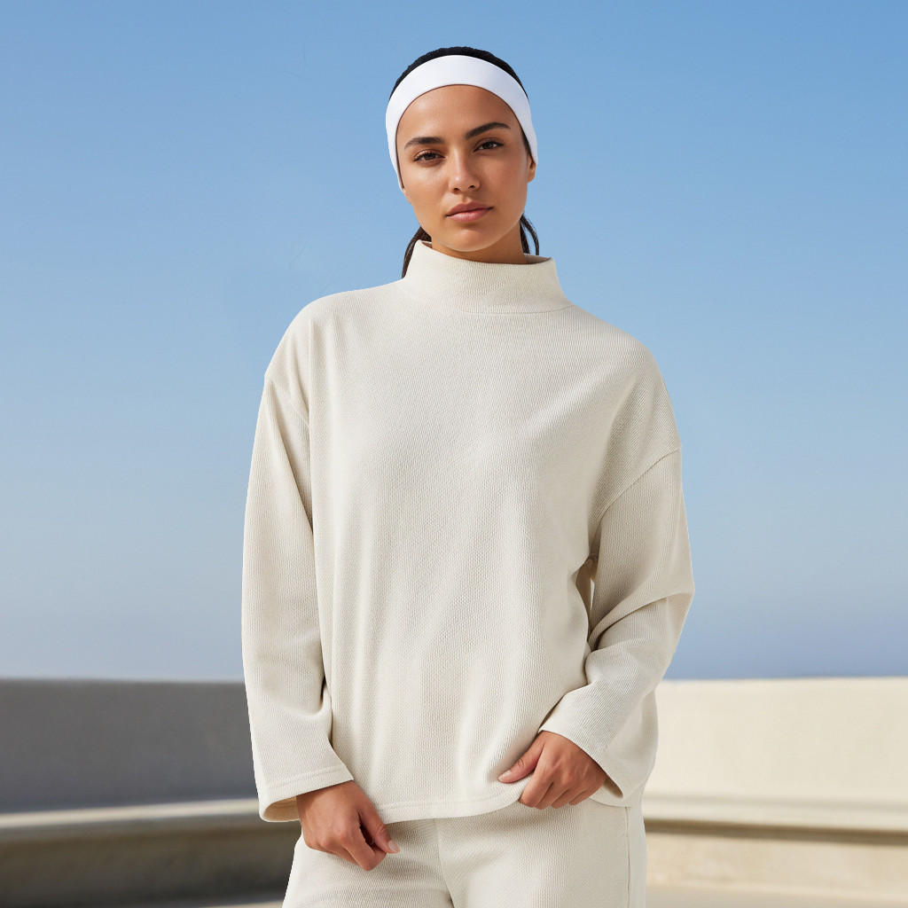 Regular Fit T-shirt with Turtleneck-women-clothing-coordsets-image-1