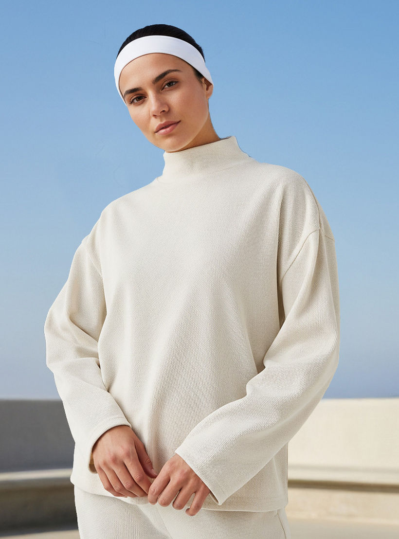 Regular Fit T-shirt with Turtleneck-women-clothing-coordsets-image-4