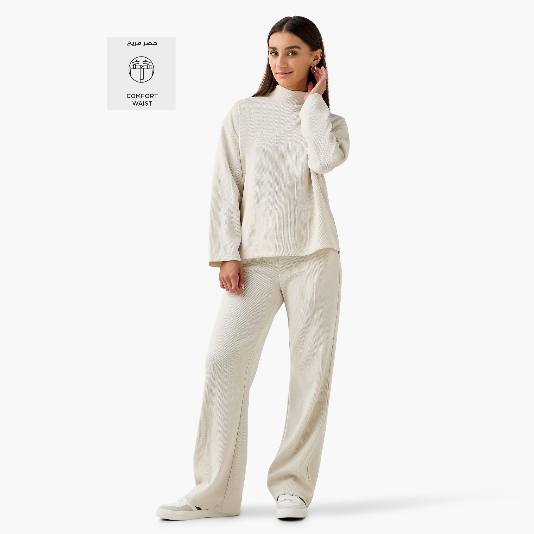 Regular Fit Flexi Waist Corduroy Ribbed Pants-women-clothing-bottoms-joggers-image-2