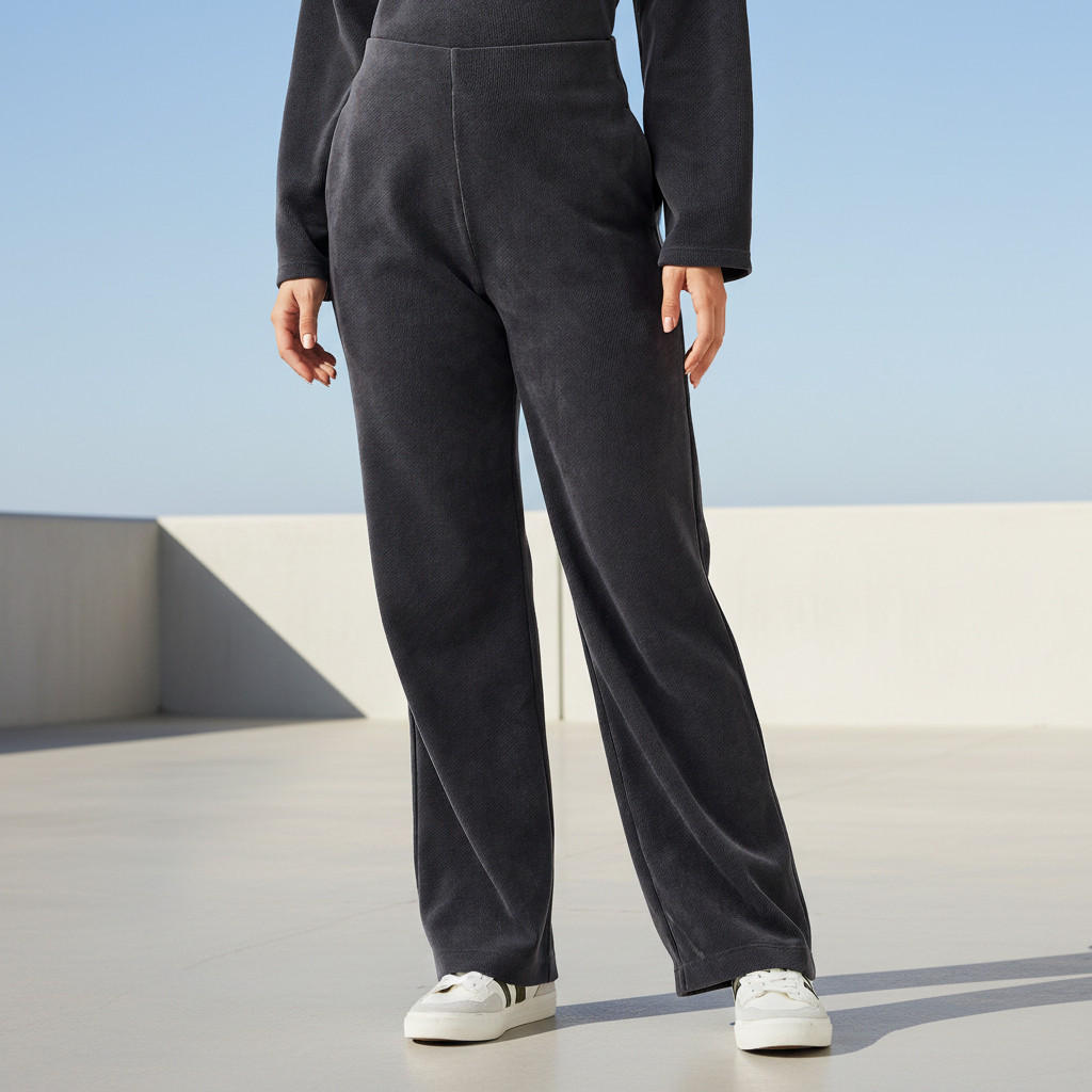 Regular Fit Flexi Waist Corduroy Ribbed Pants-women-clothing-bottoms-joggers-image-1