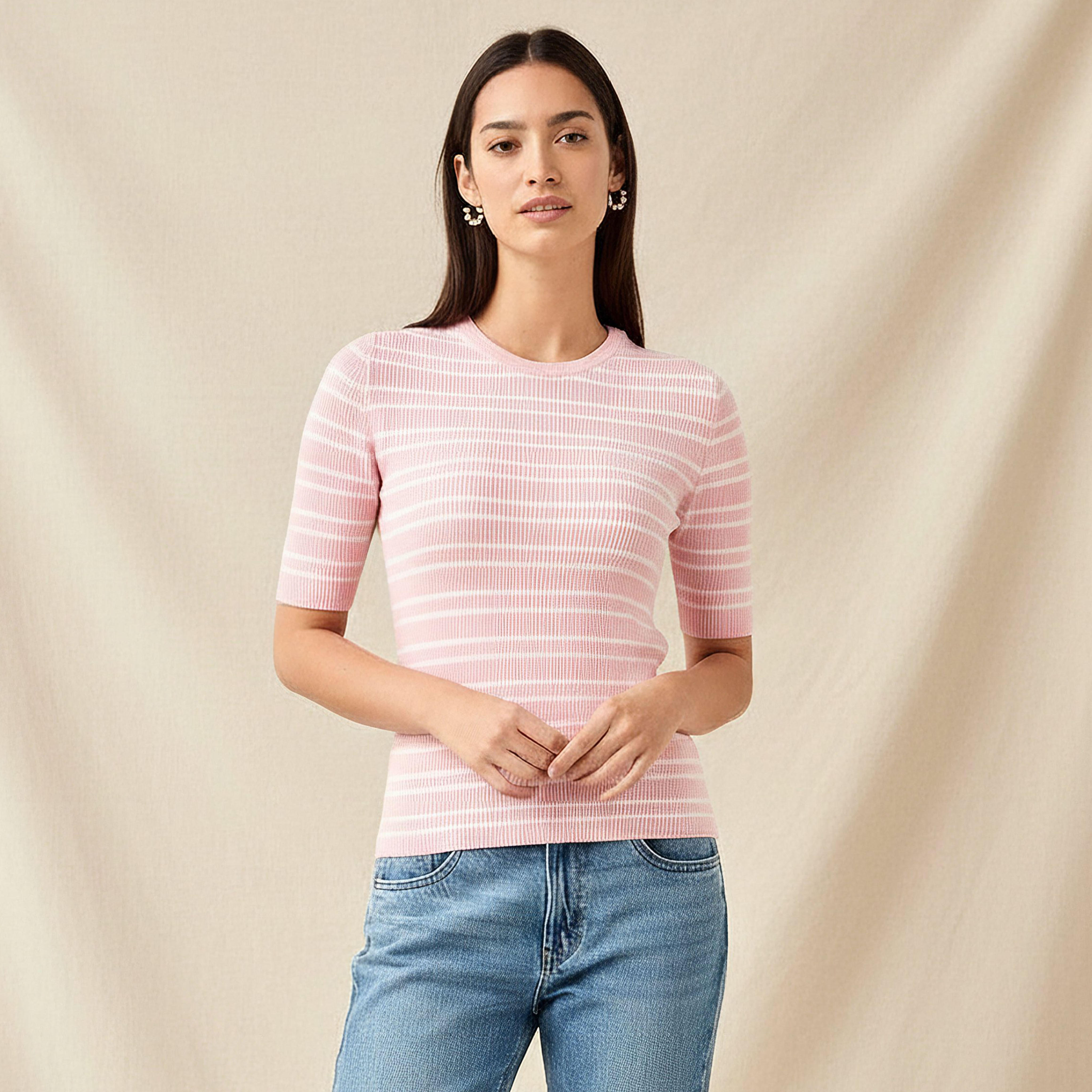 كنزة مخططة بياقة ضيقة-women-clothing-cardigansandjumpers-jumpers-image-5