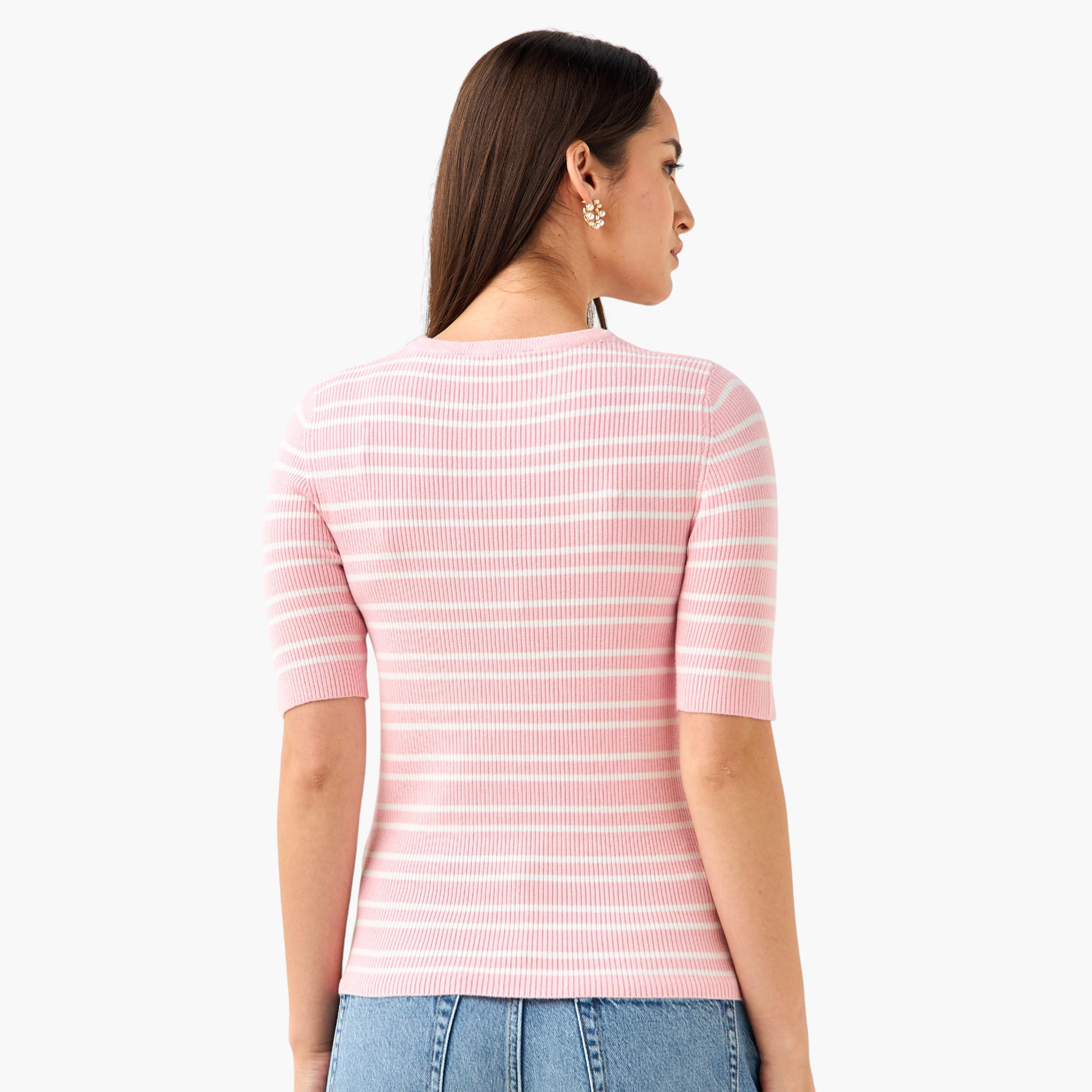 كنزة مخططة بياقة ضيقة-women-clothing-cardigansandjumpers-jumpers-image-2
