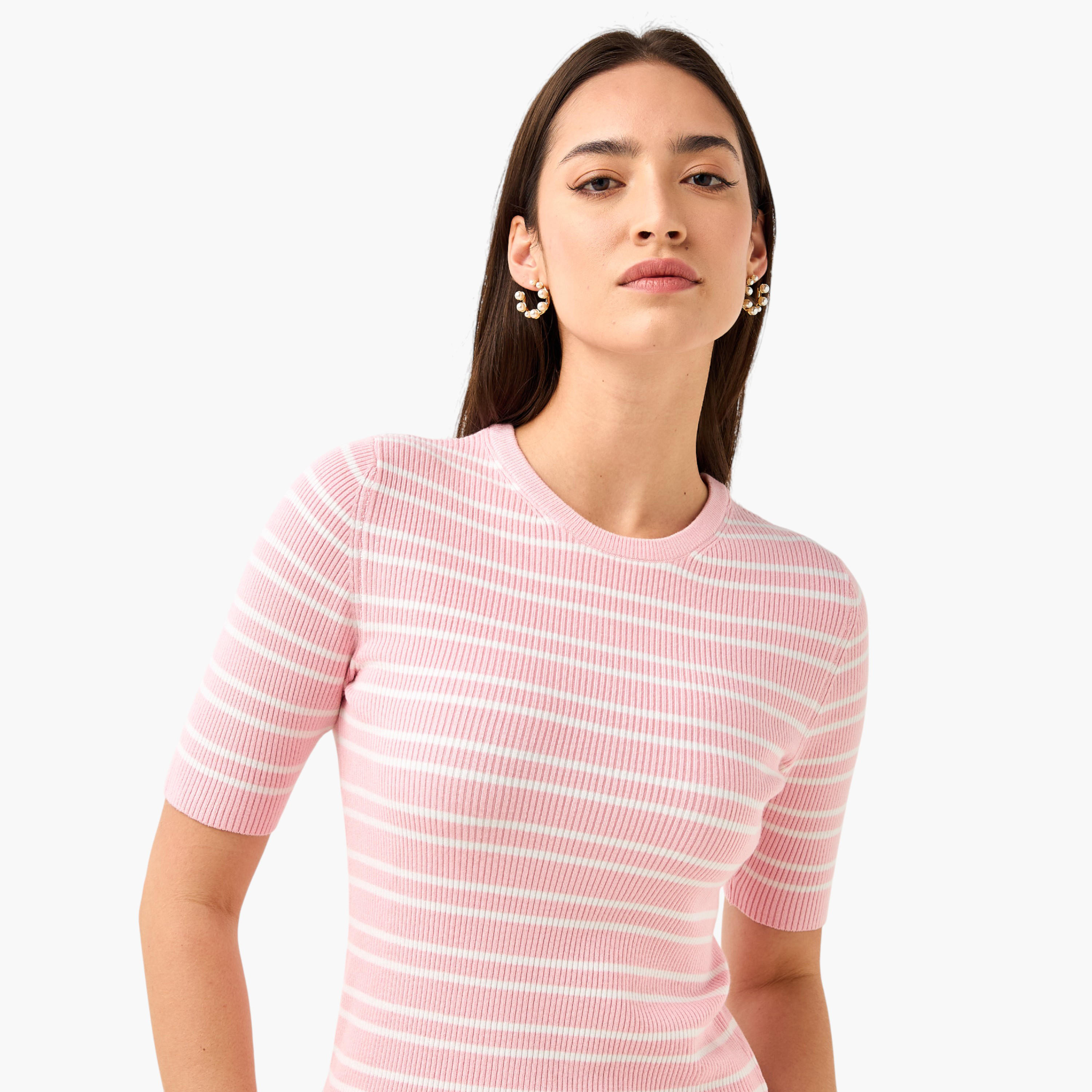 كنزة مخططة بياقة ضيقة-women-clothing-cardigansandjumpers-jumpers-image-1