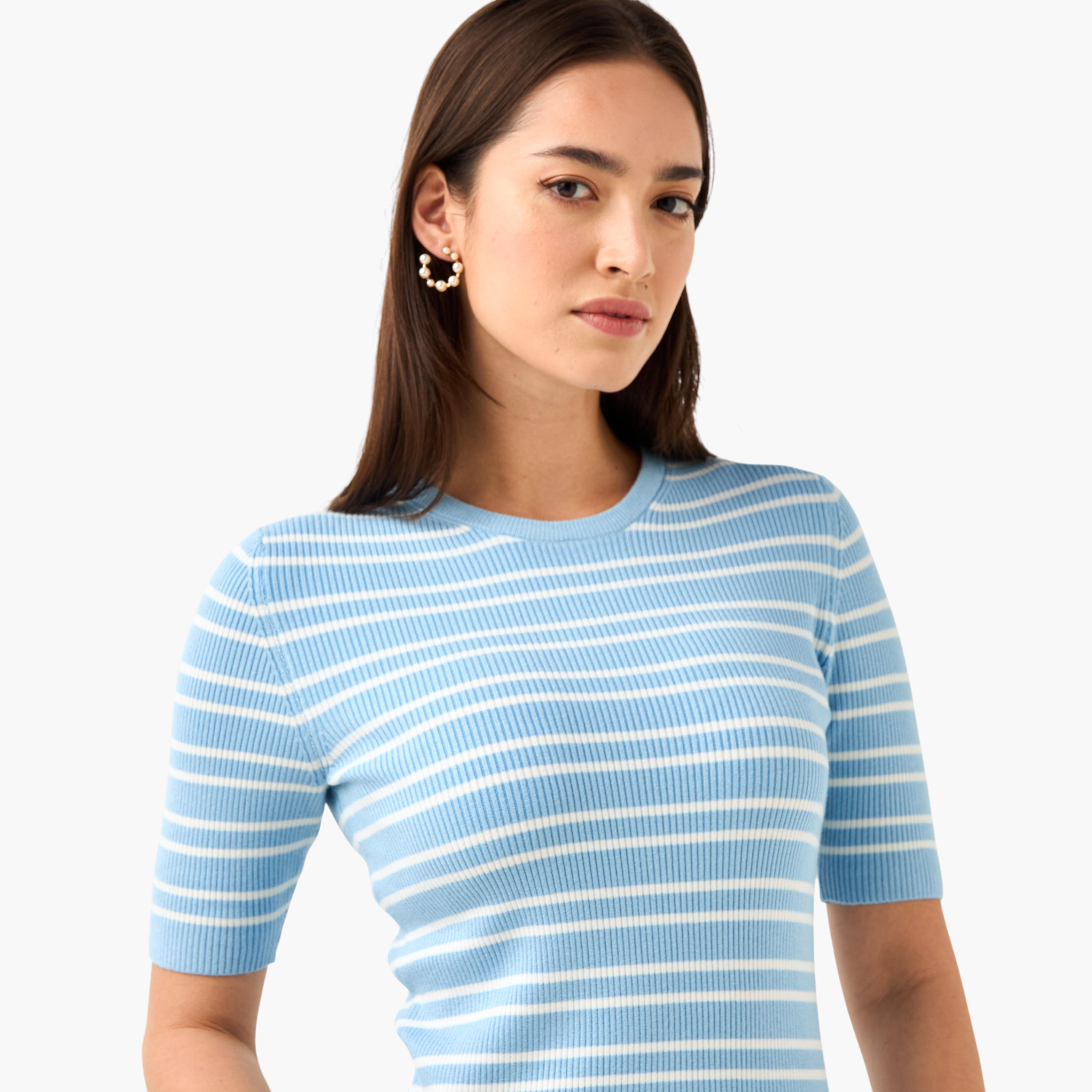 كنزة مخططة بياقة ضيقة-women-clothing-cardigansandjumpers-jumpers-image-1