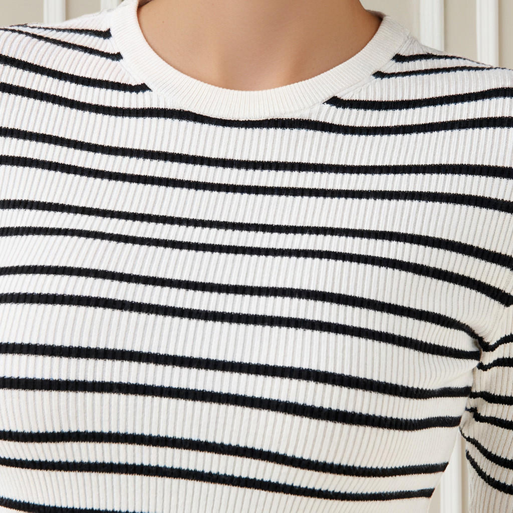 كنزة مخططة بياقة ضيقة-women-clothing-cardigansandjumpers-jumpers-image-1