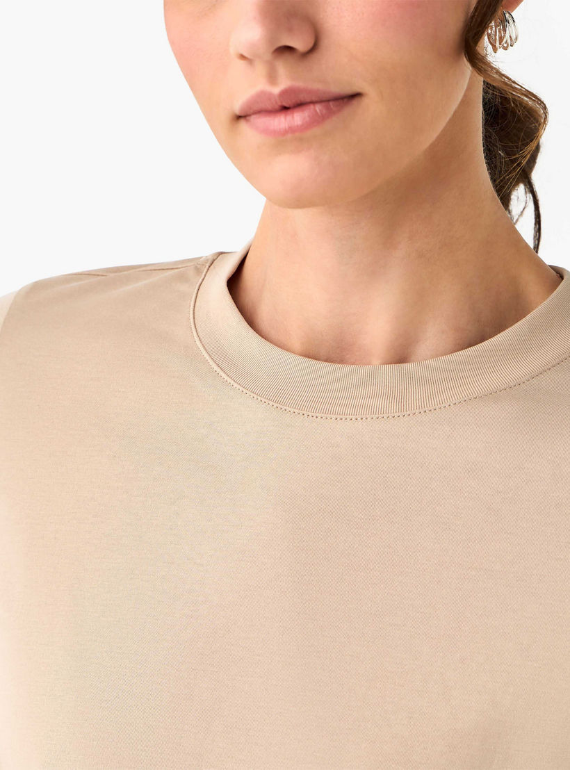 Regular Fit Longline T-shirt with Slit Detail-women-clothing-tshirts-image-4