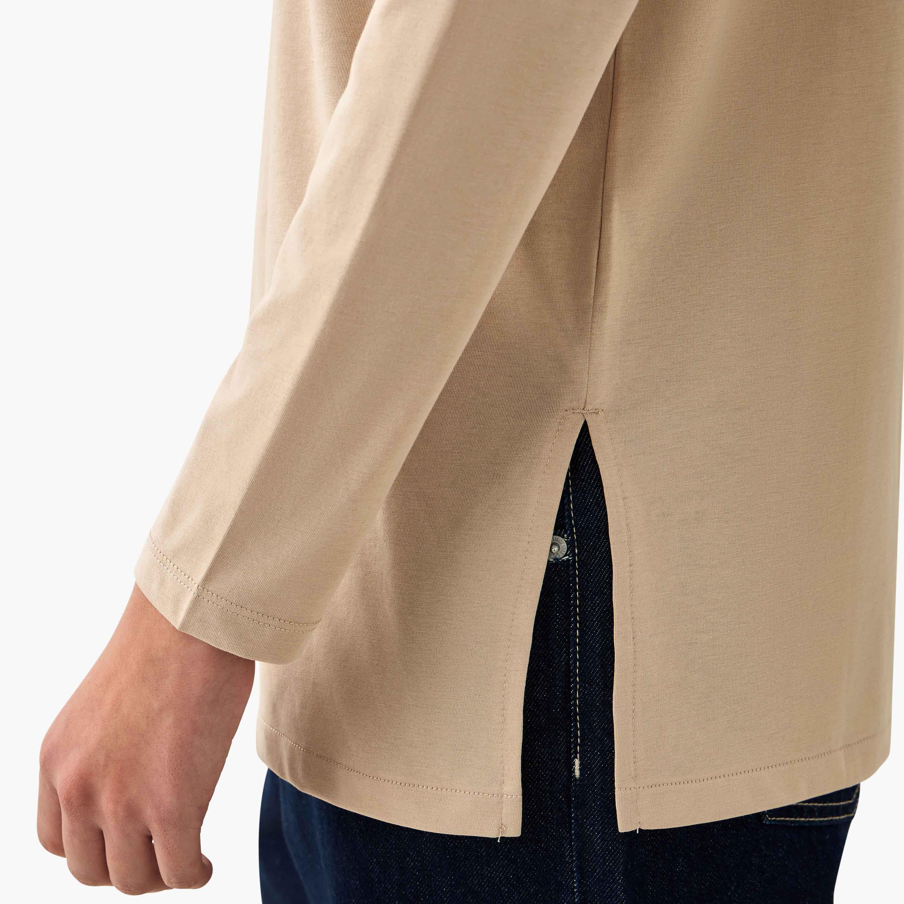 Regular Fit Longline T-shirt with Slit Detail-women-clothing-tshirts-image-5