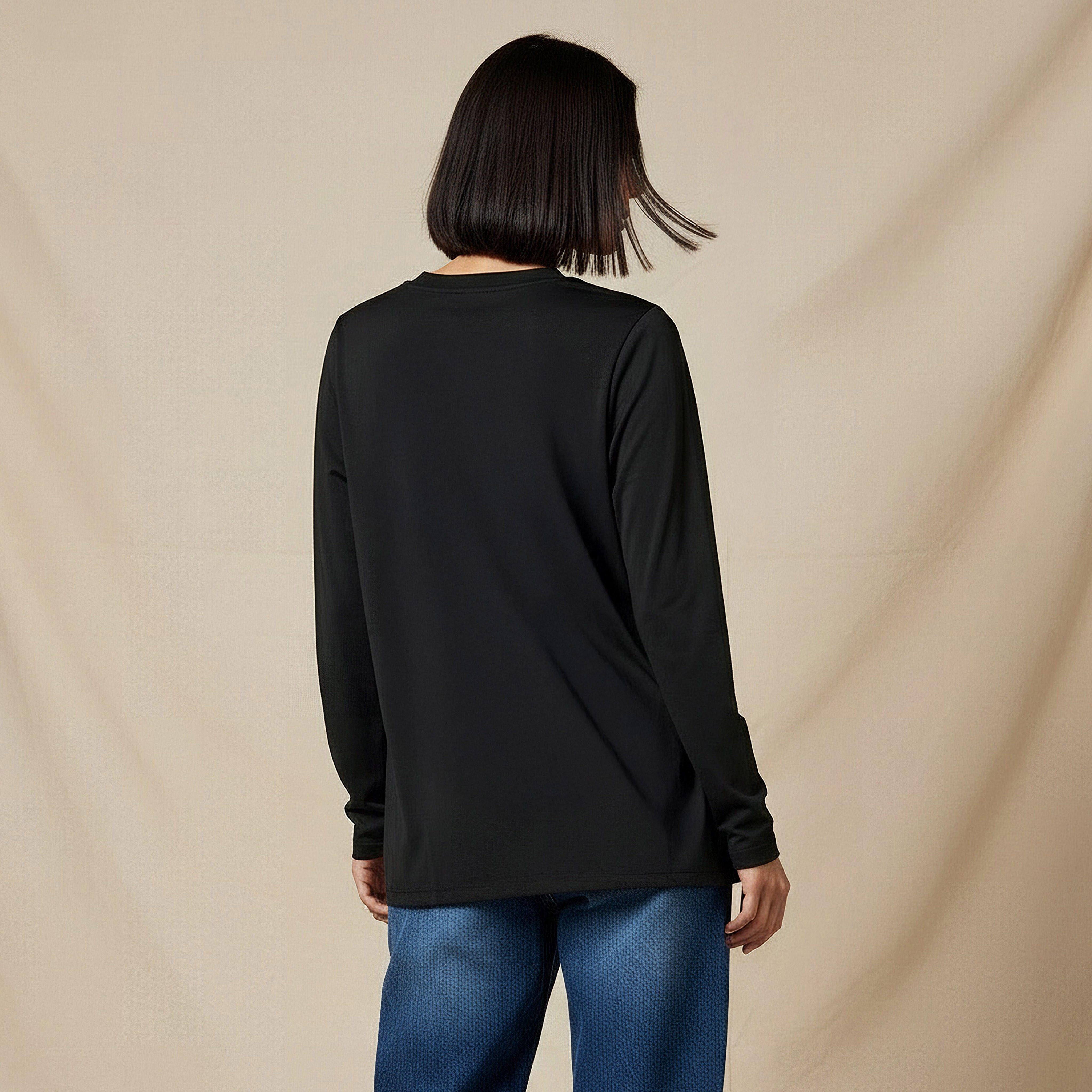 Regular Fit Longline T-shirt with Slit Detail-women-clothing-tshirts-image-4