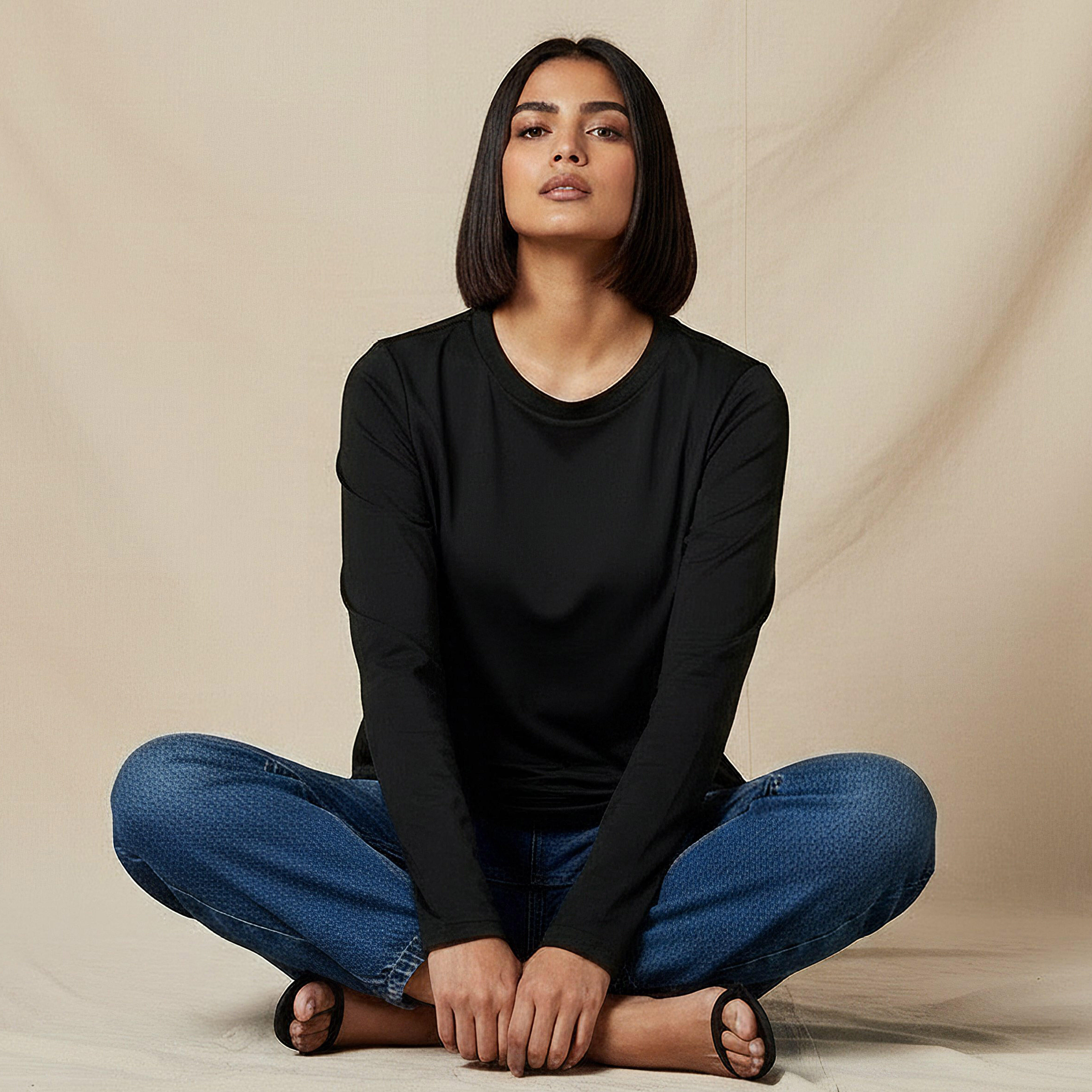 Regular Fit Longline T-shirt with Slit Detail-women-clothing-tshirts-image-5