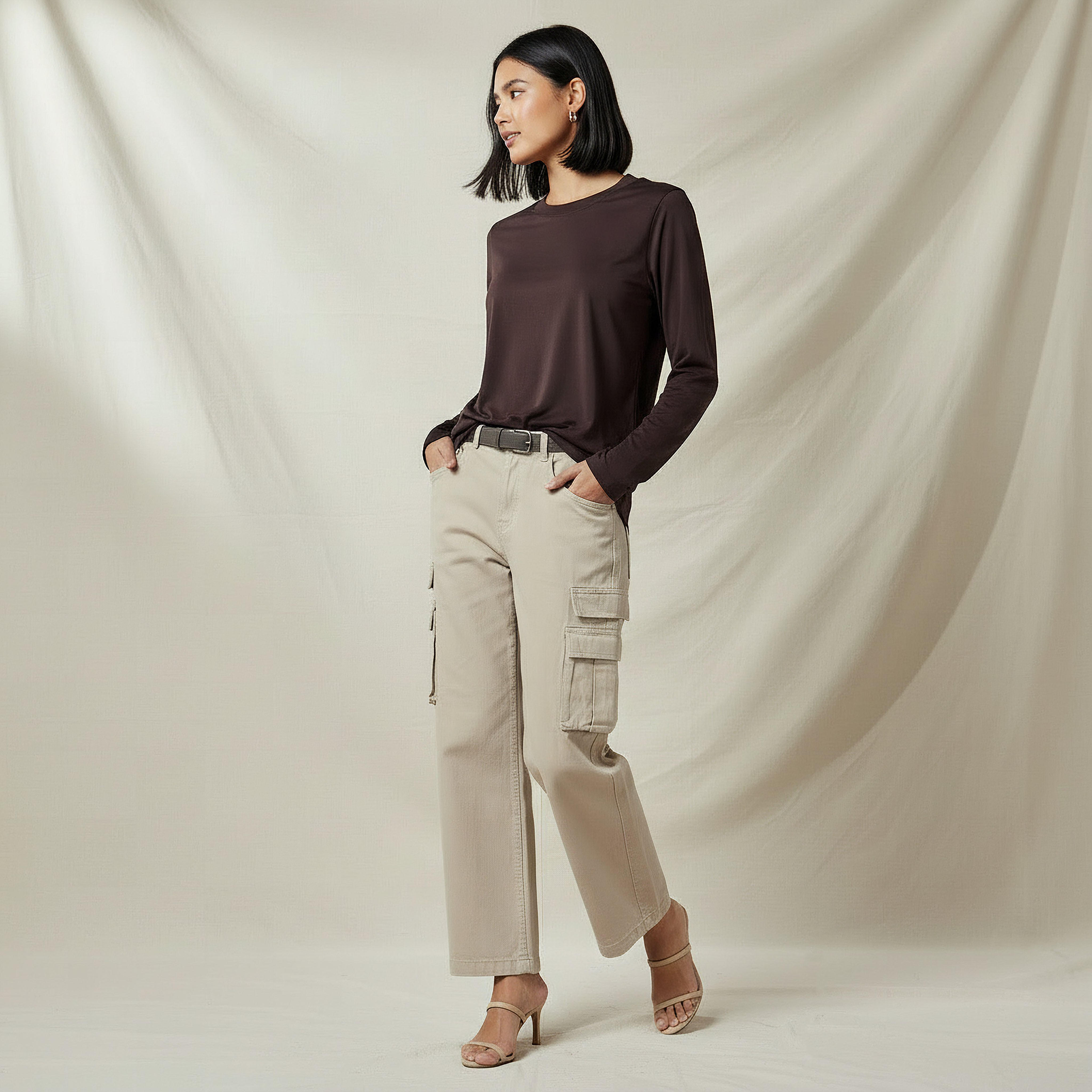 Regular Fit Longline T-shirt with Slit Detail-women-clothing-tshirts-image-2