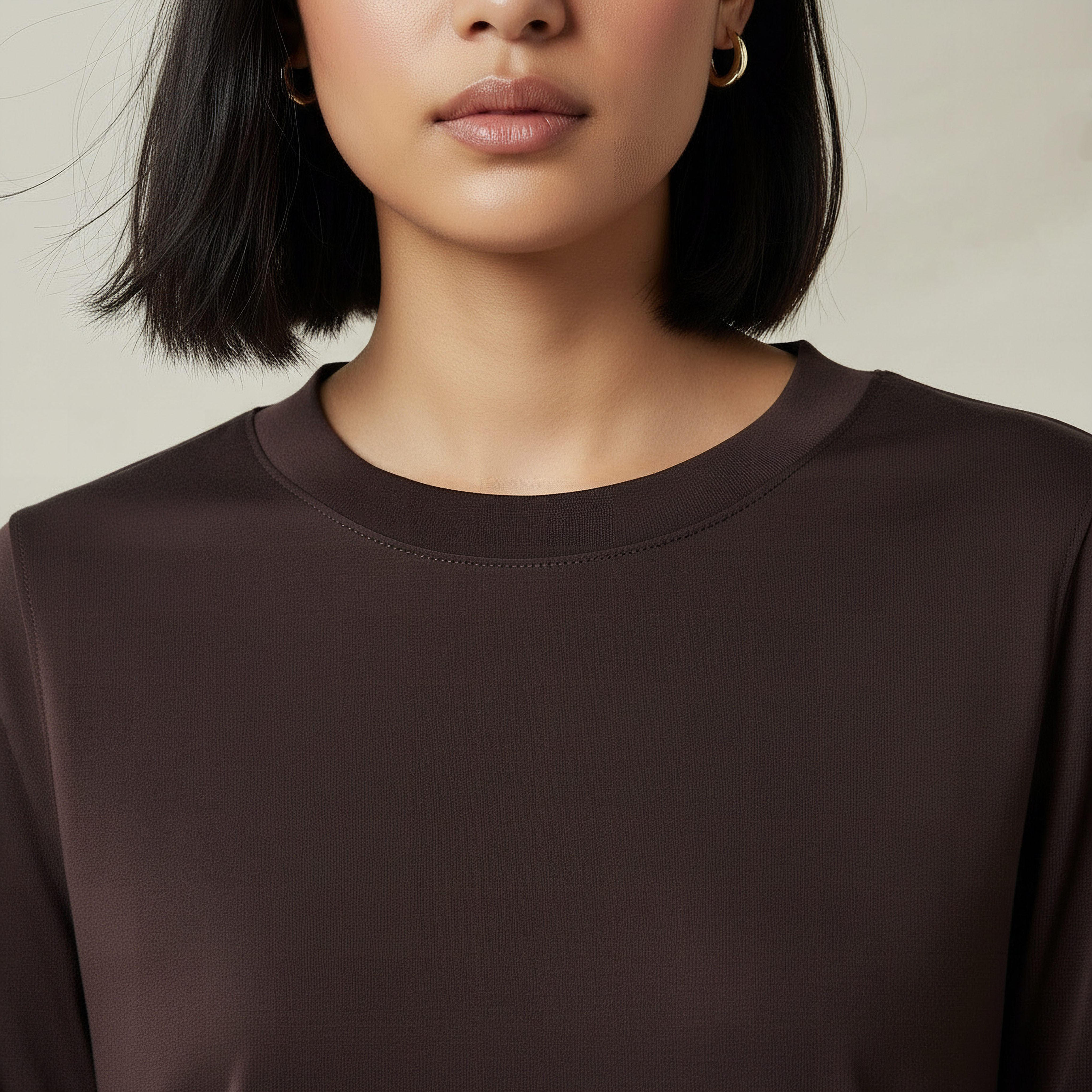 Regular Fit Longline T-shirt with Slit Detail-women-clothing-tshirts-image-3