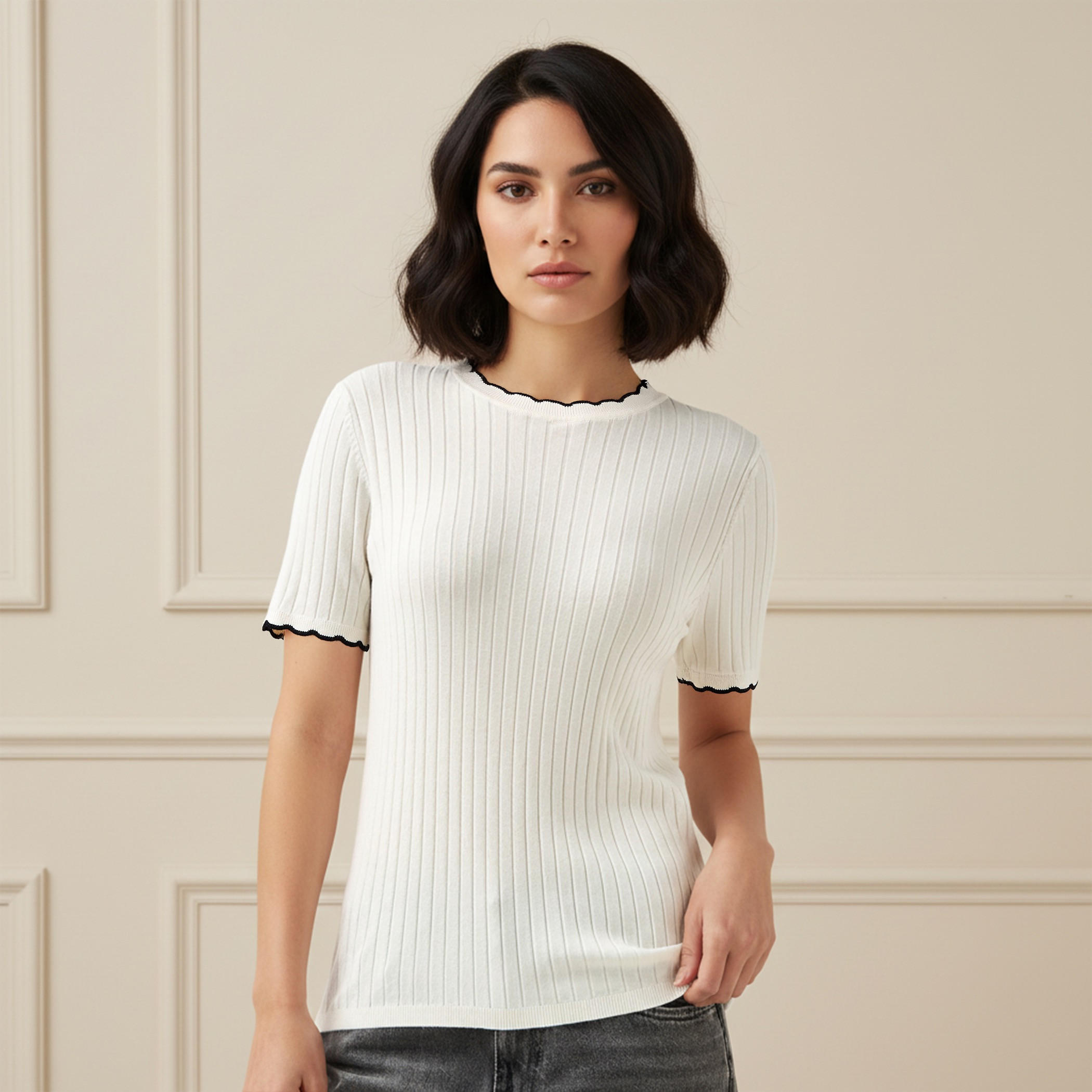 كنزة مضلعة بياقة صدفية-women-clothing-cardigansandjumpers-jumpers-image-5